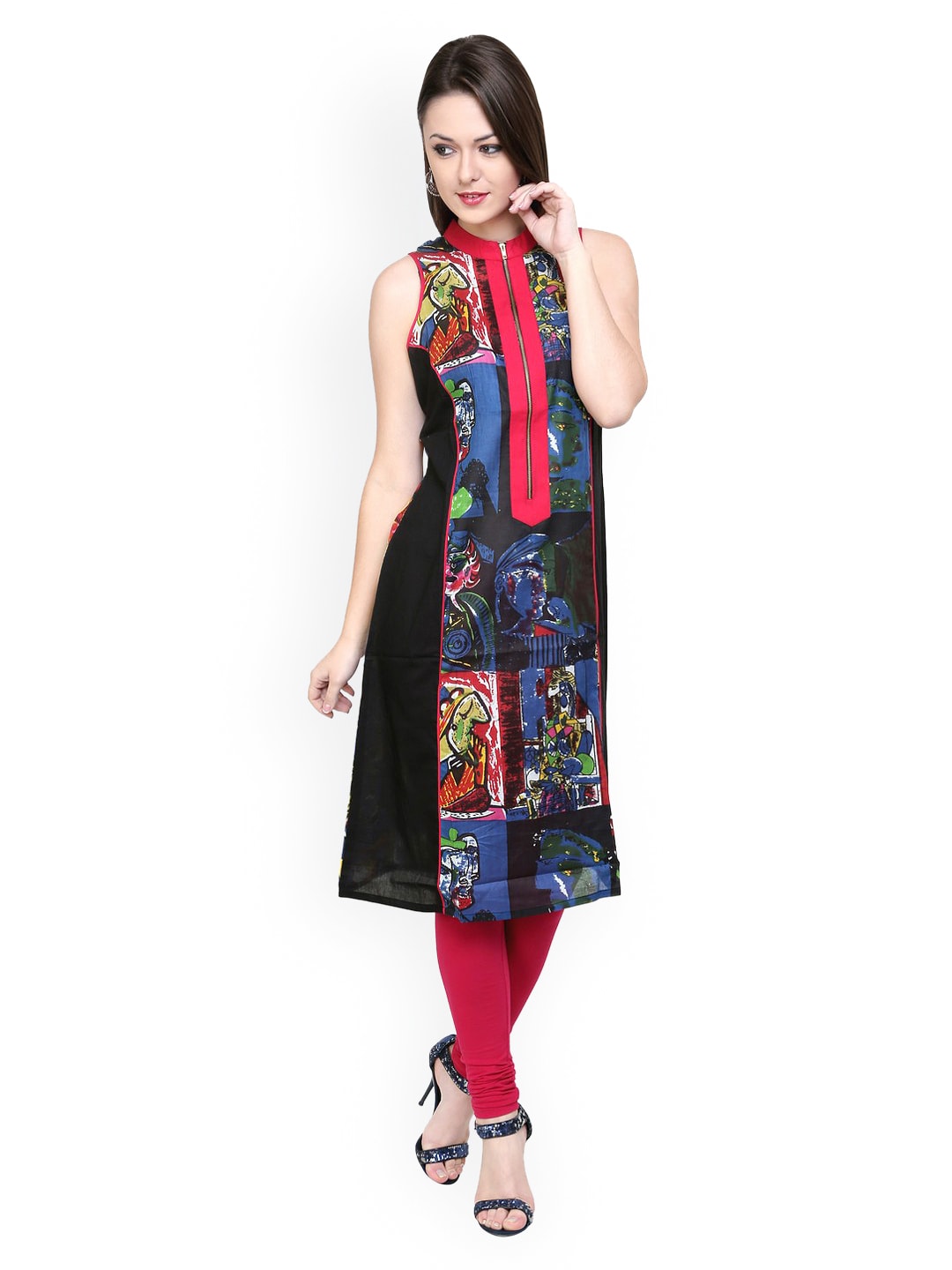 Finding Product Women's Casual Sleeveless Printed Kurti