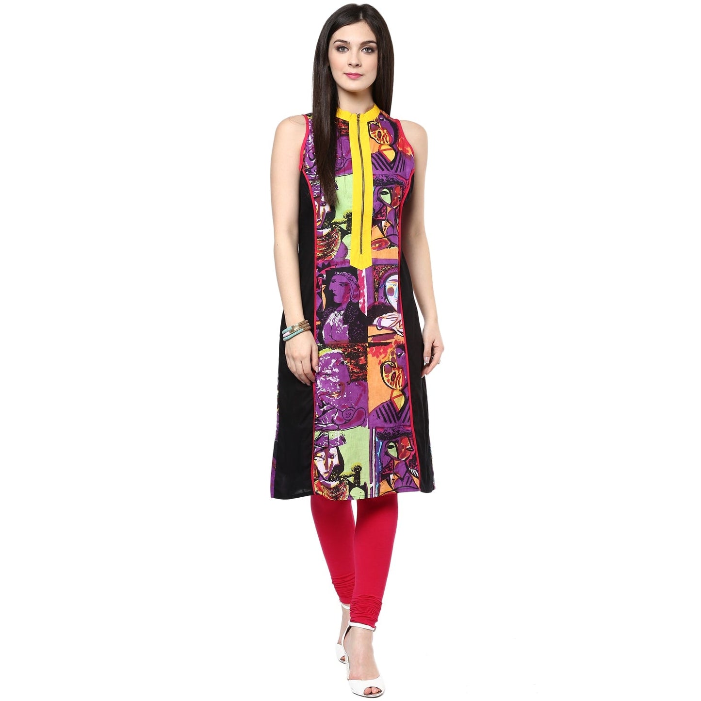 Finding Product Women's Casual Sleeveless Printed Kurti