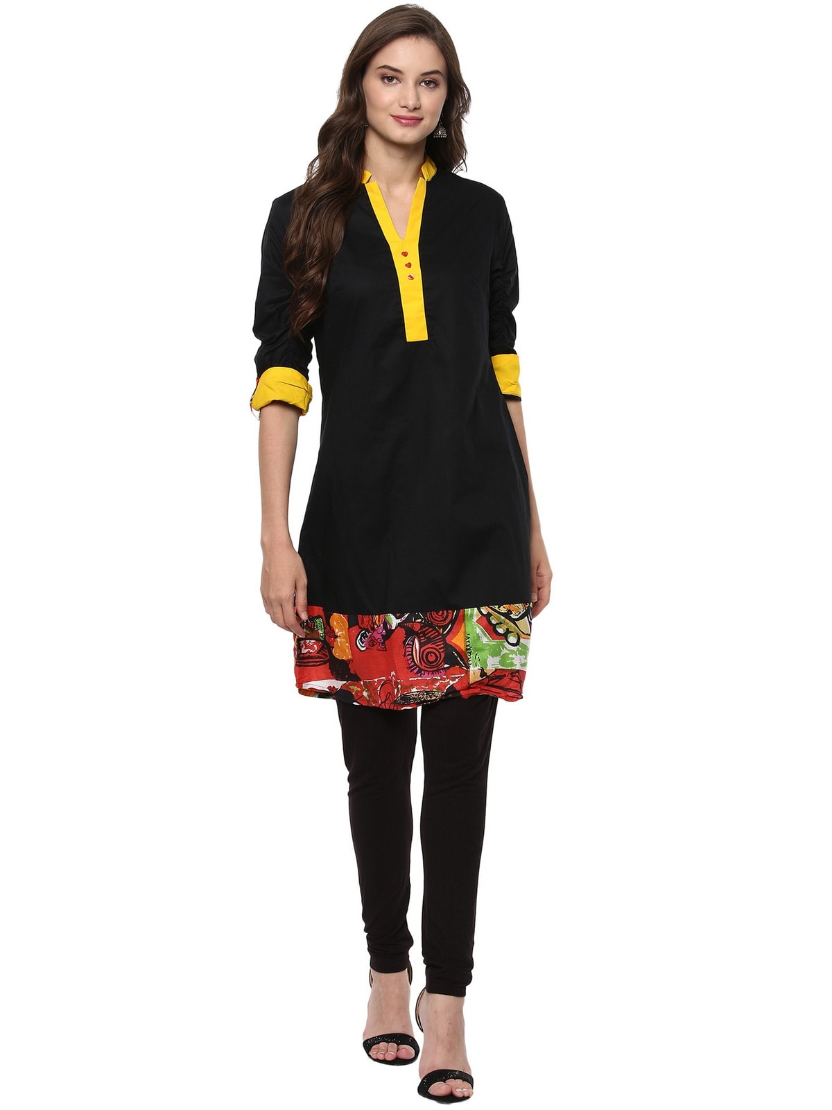 Finding Product Casual 3/4 Sleeve Solid Women's Kurti