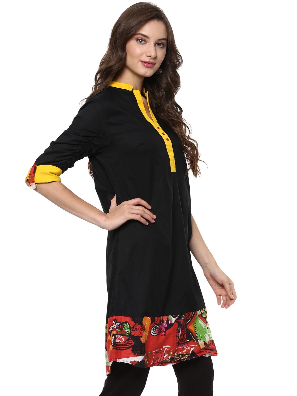 Finding Product Casual 3/4 Sleeve Solid Women's Kurti