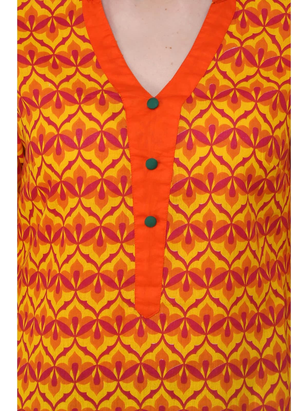 Finding Product Women's Yellow Allover Piping Detail Kurti