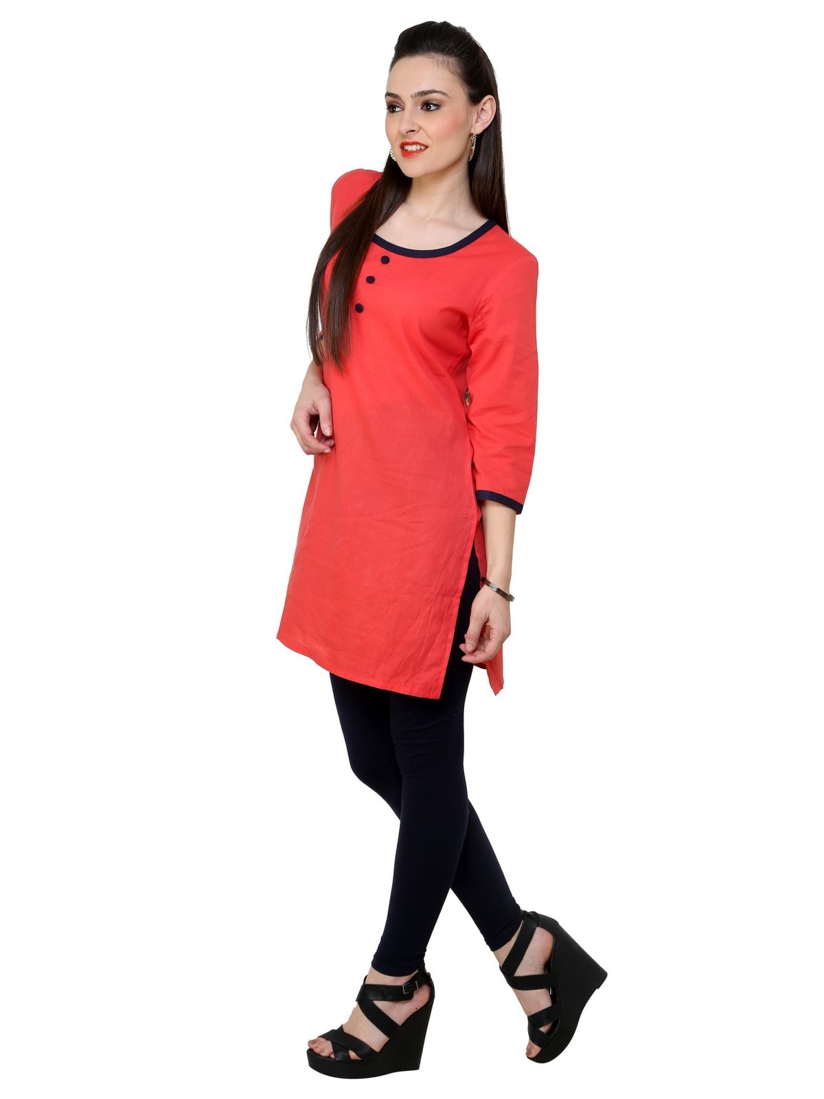 Finding Product Women's 3/4sleeves front buttoned kurti