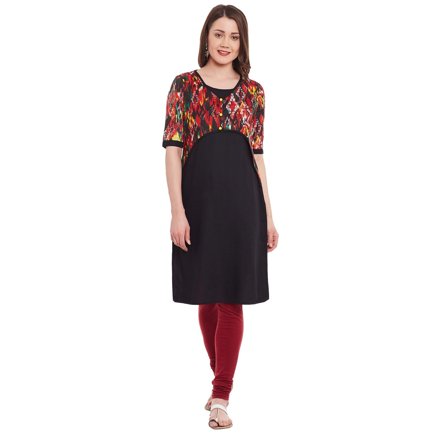 Finding Product Women's Red Ikat Jacket Kurti