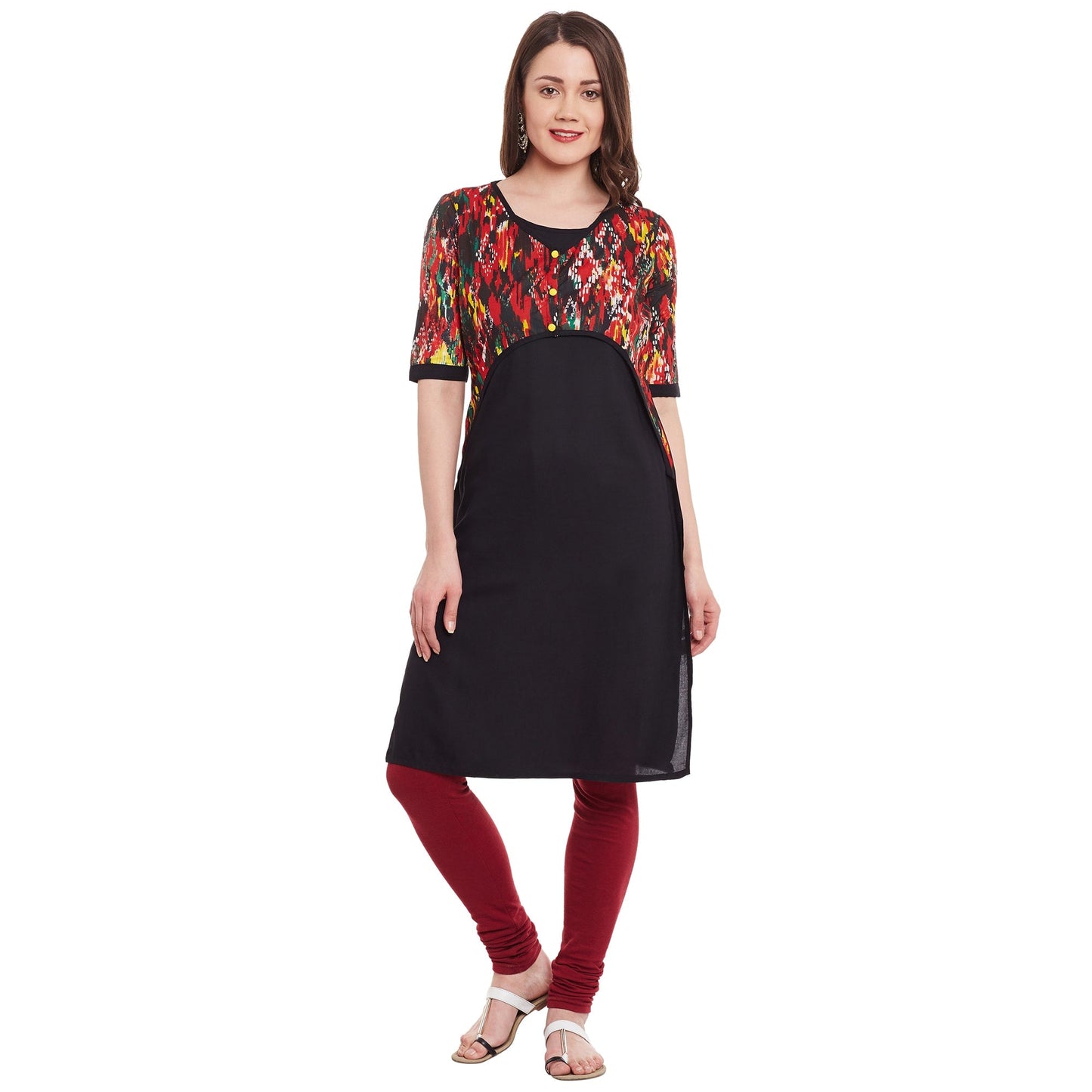 Finding Product Women's Red Ikat Jacket Kurti