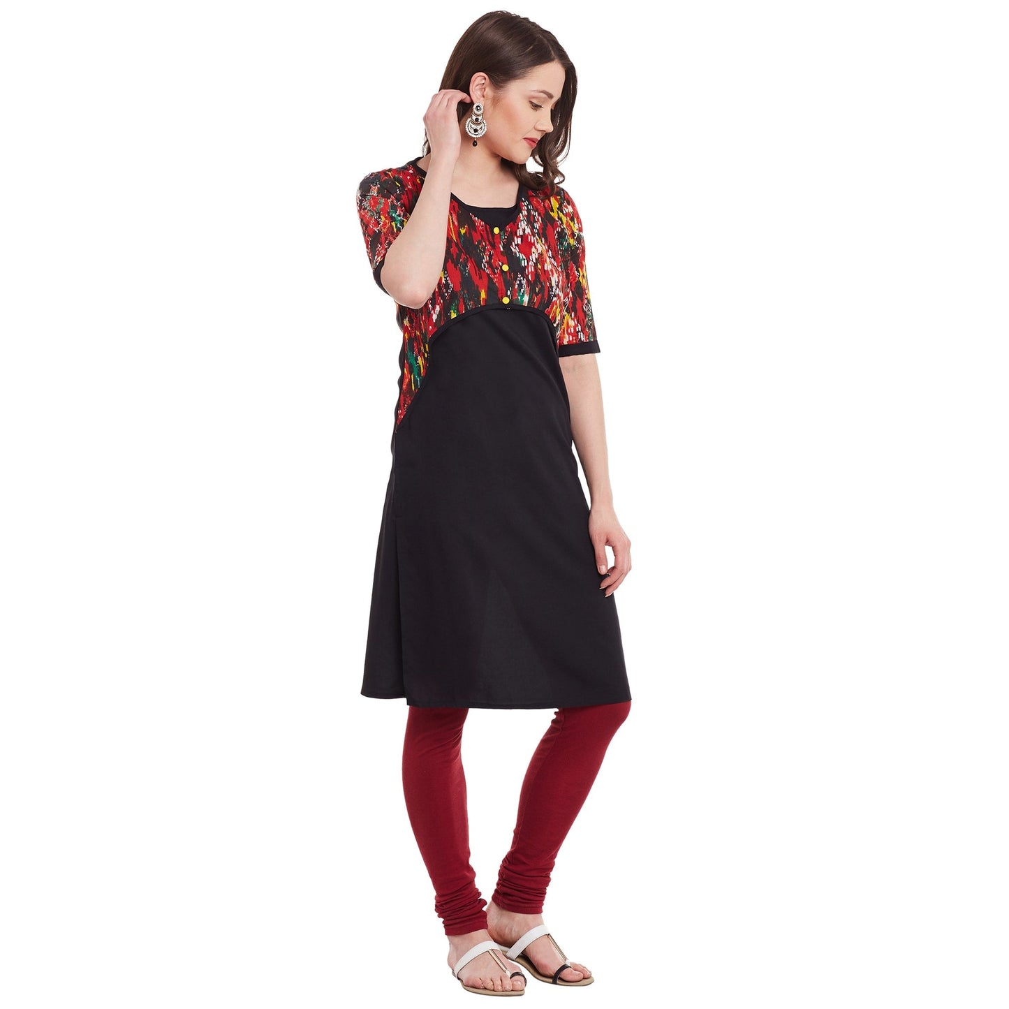Finding Product Women's Red Ikat Jacket Kurti