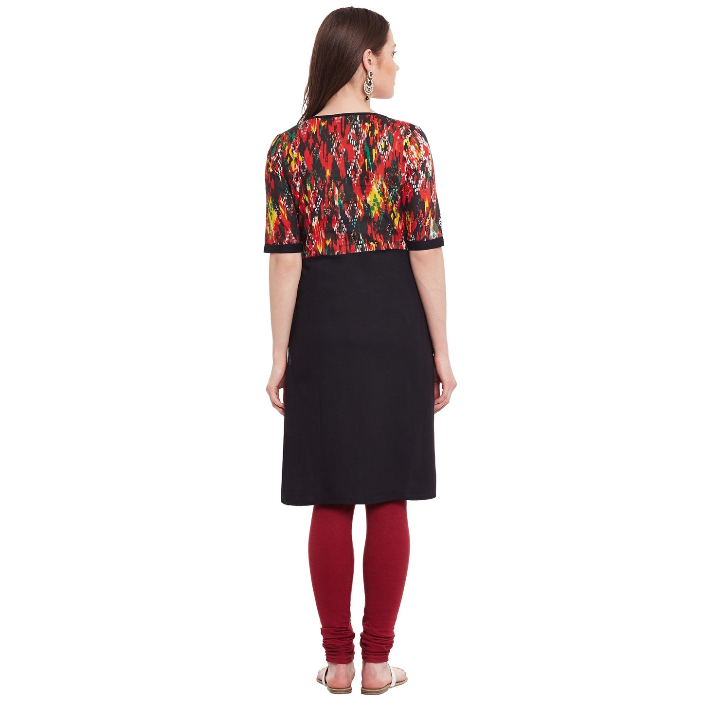 Finding Product Women's Red Ikat Jacket Kurti