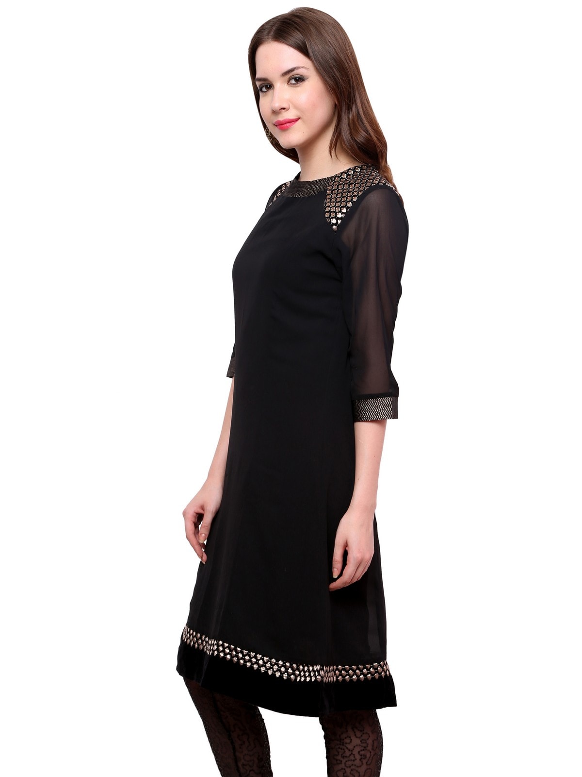 Finding Product Women's Shoulder Brocade Kurti