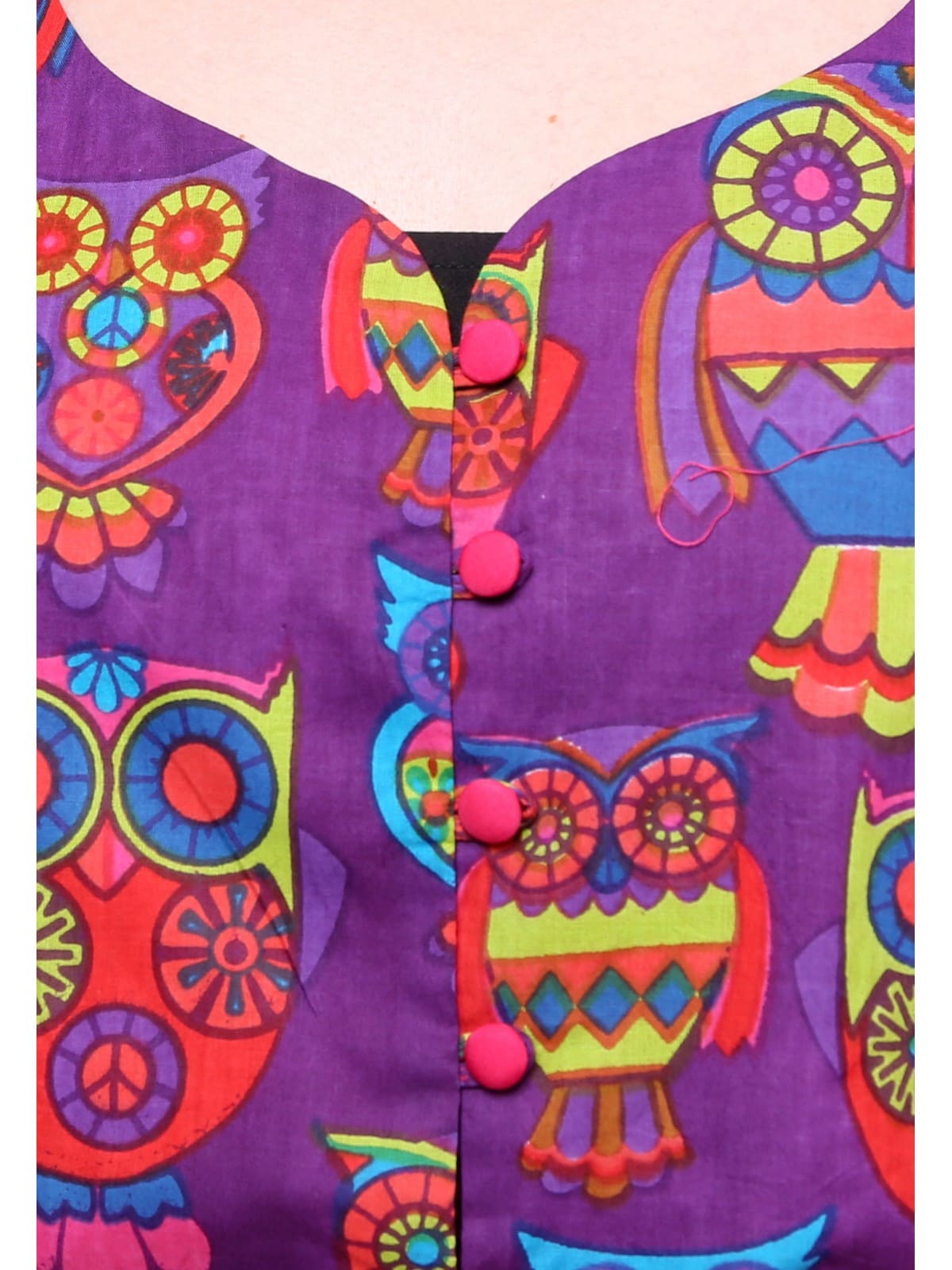 Finding Product Women's Owl Print Asymmetric Jacket Kurti