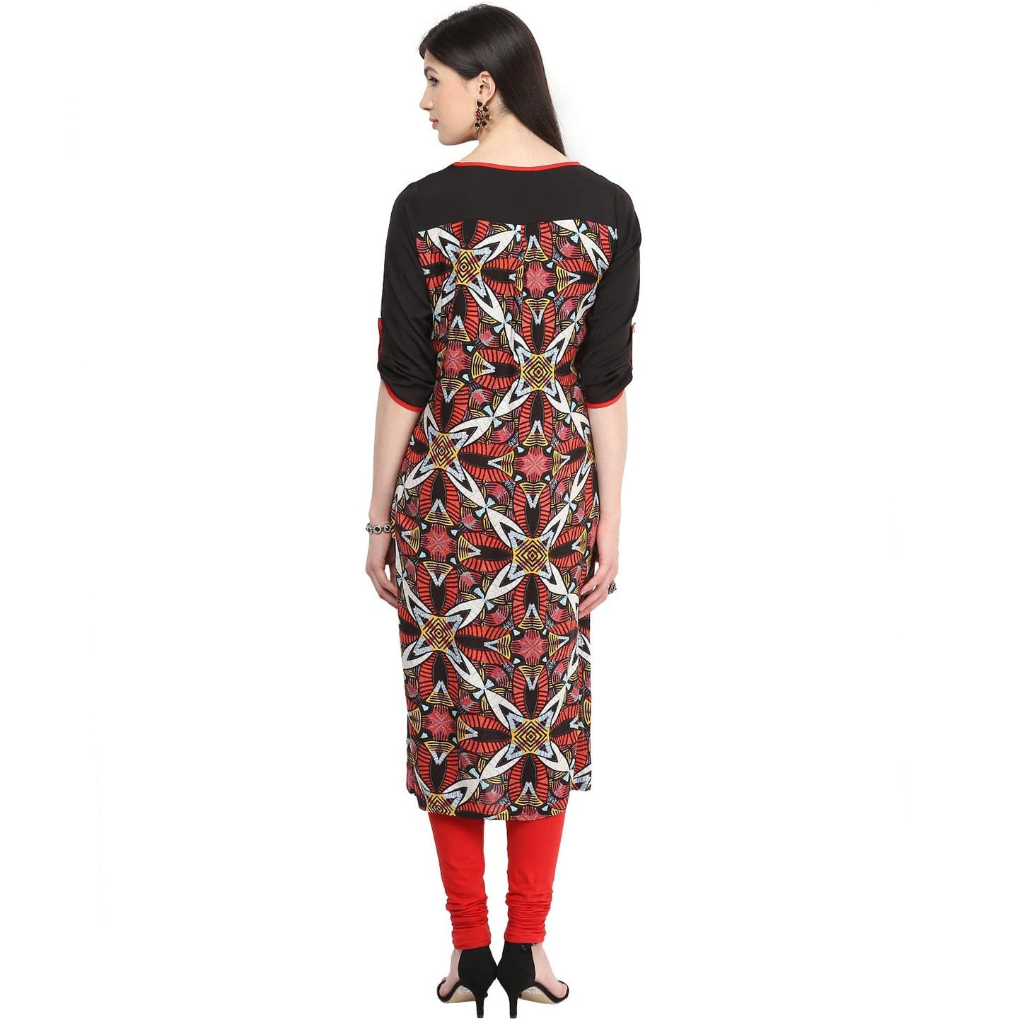 Finding Product Women's Red Abstract Print Kurti