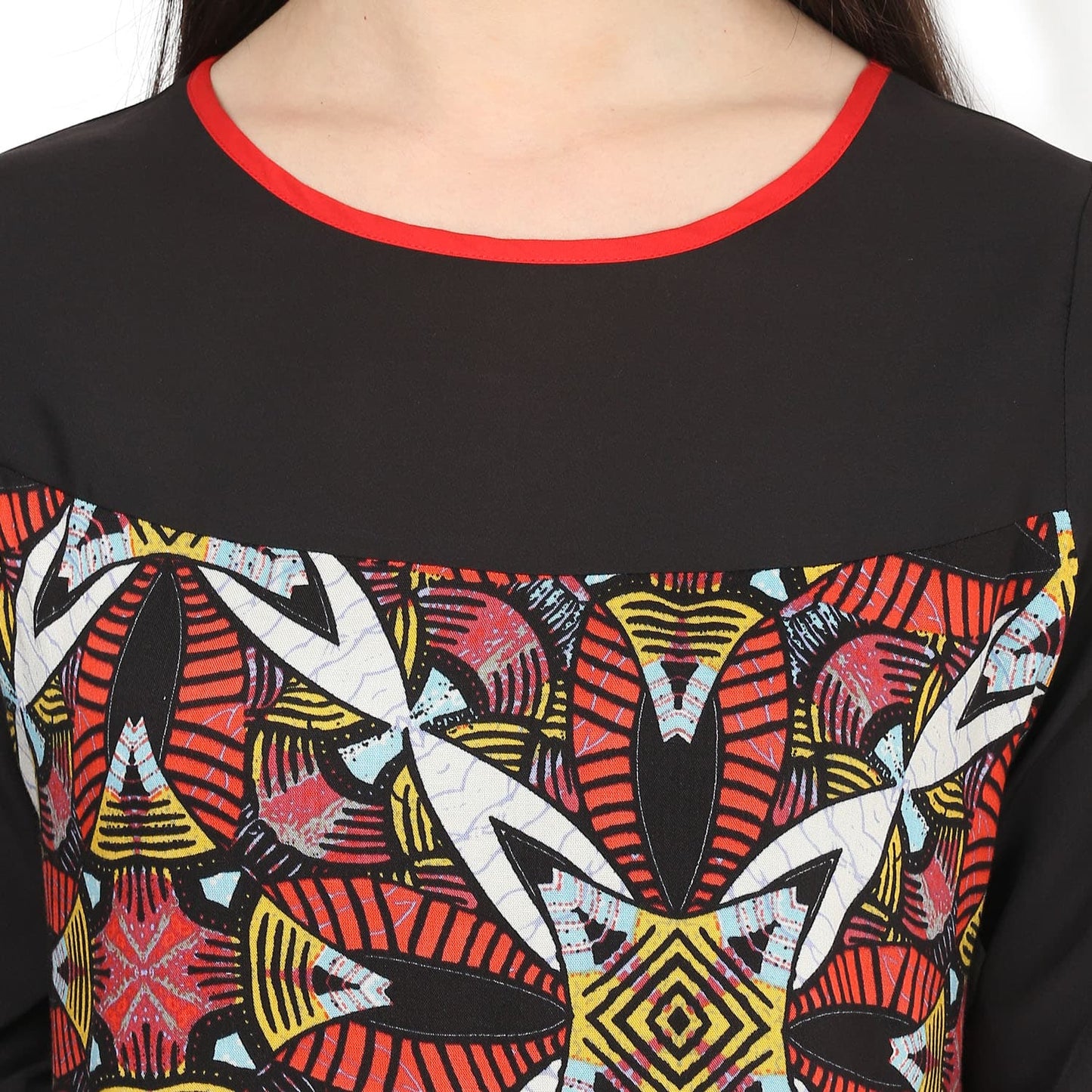 Finding Product Women's Red Abstract Print Kurti