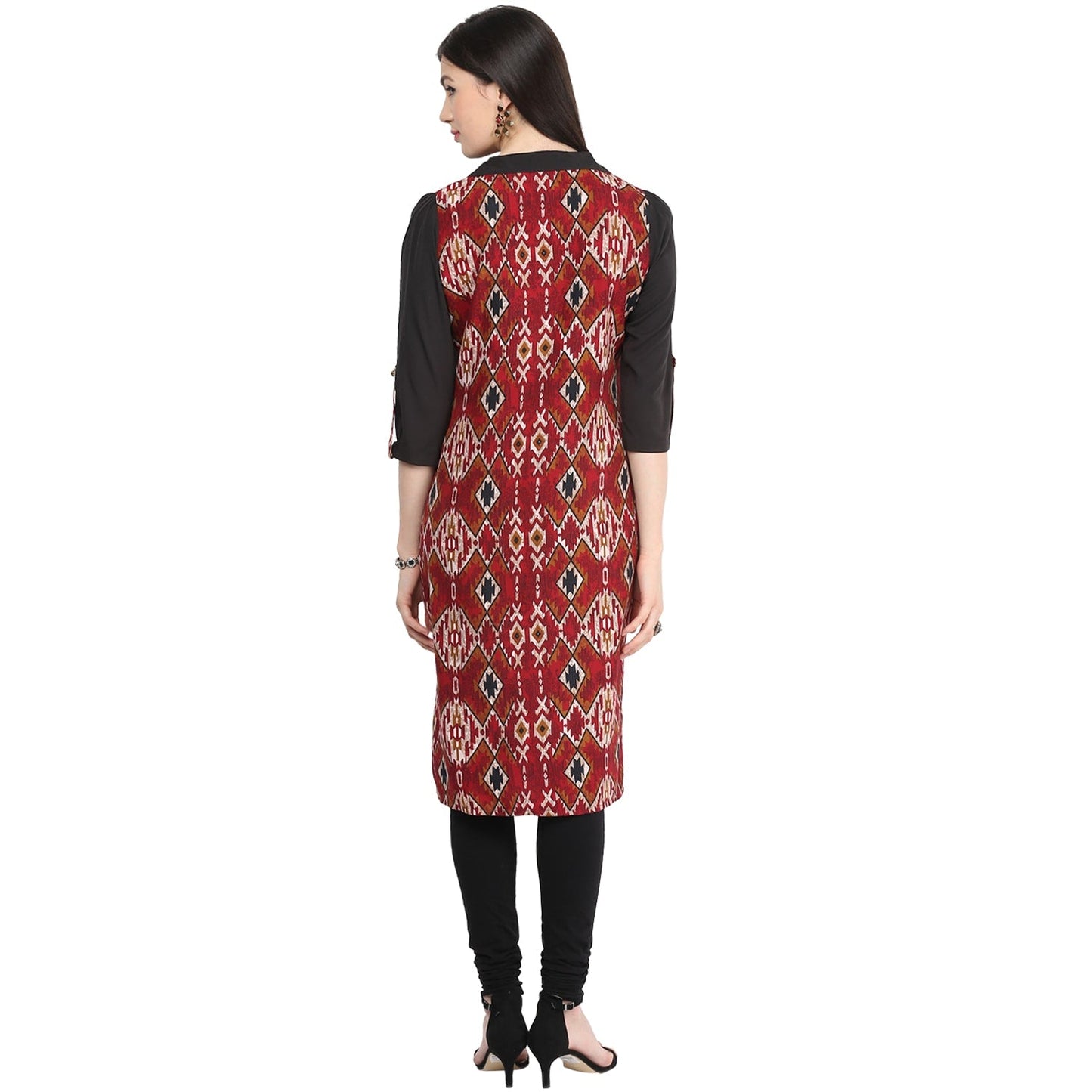 Finding Product Women's Maroon Printed Straight Kurti