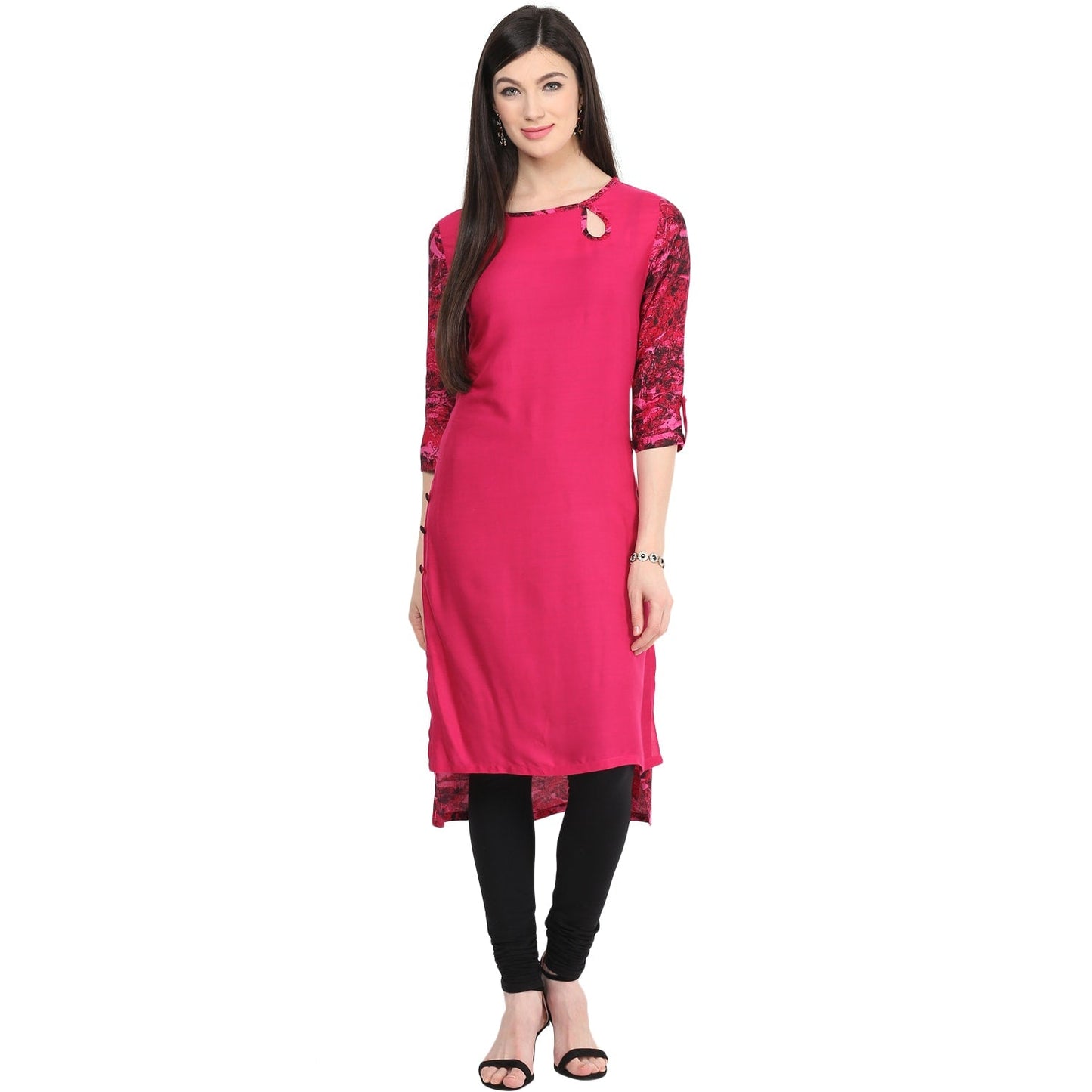 Finding Product Women's Boat Neck Side Buttoned Kurti
