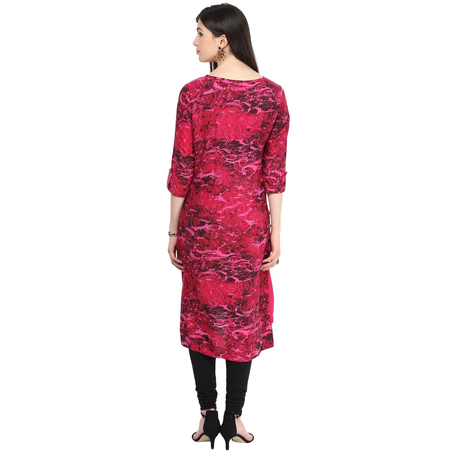 Finding Product Women's Boat Neck Side Buttoned Kurti