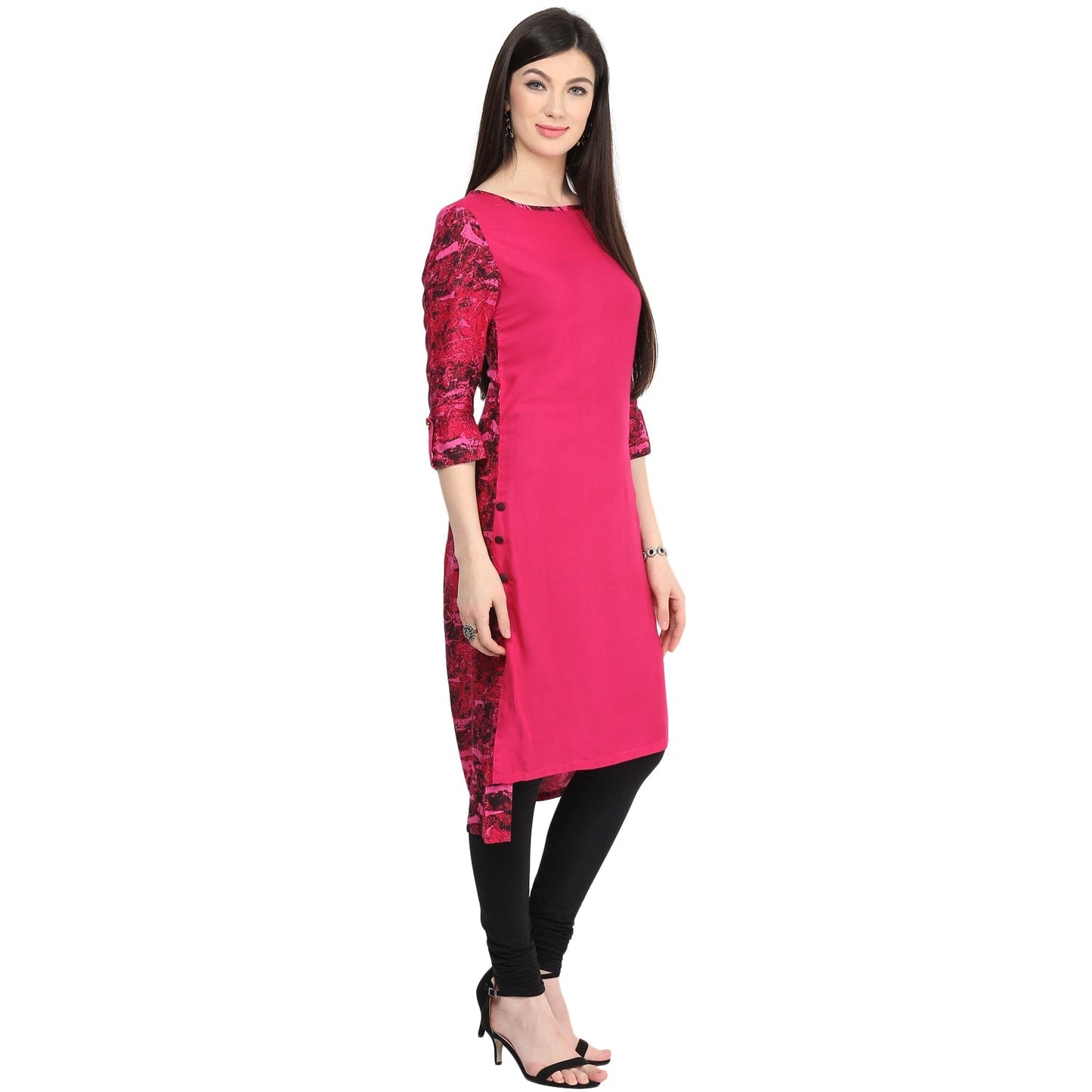 Finding Product Women's Boat Neck Side Buttoned Kurti