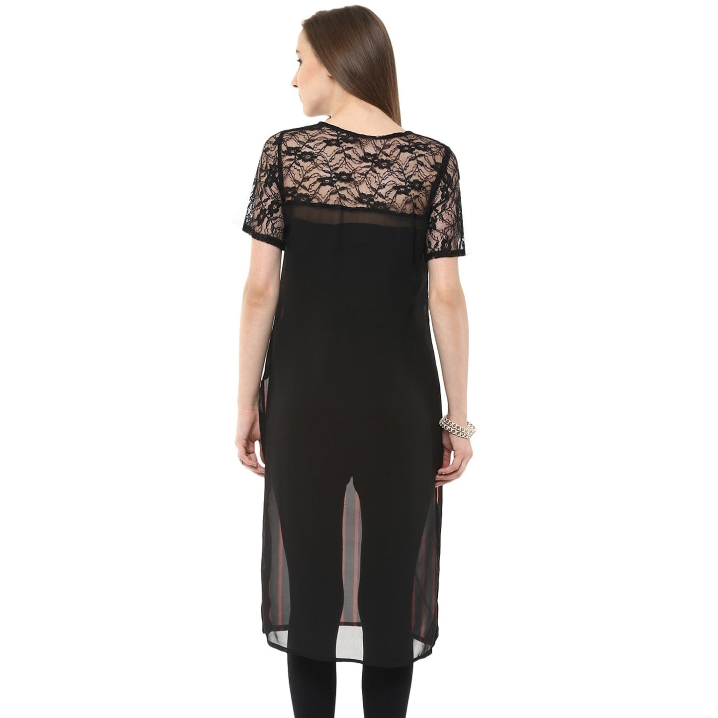 Finding Product Women's Stripped and Lace Kurti