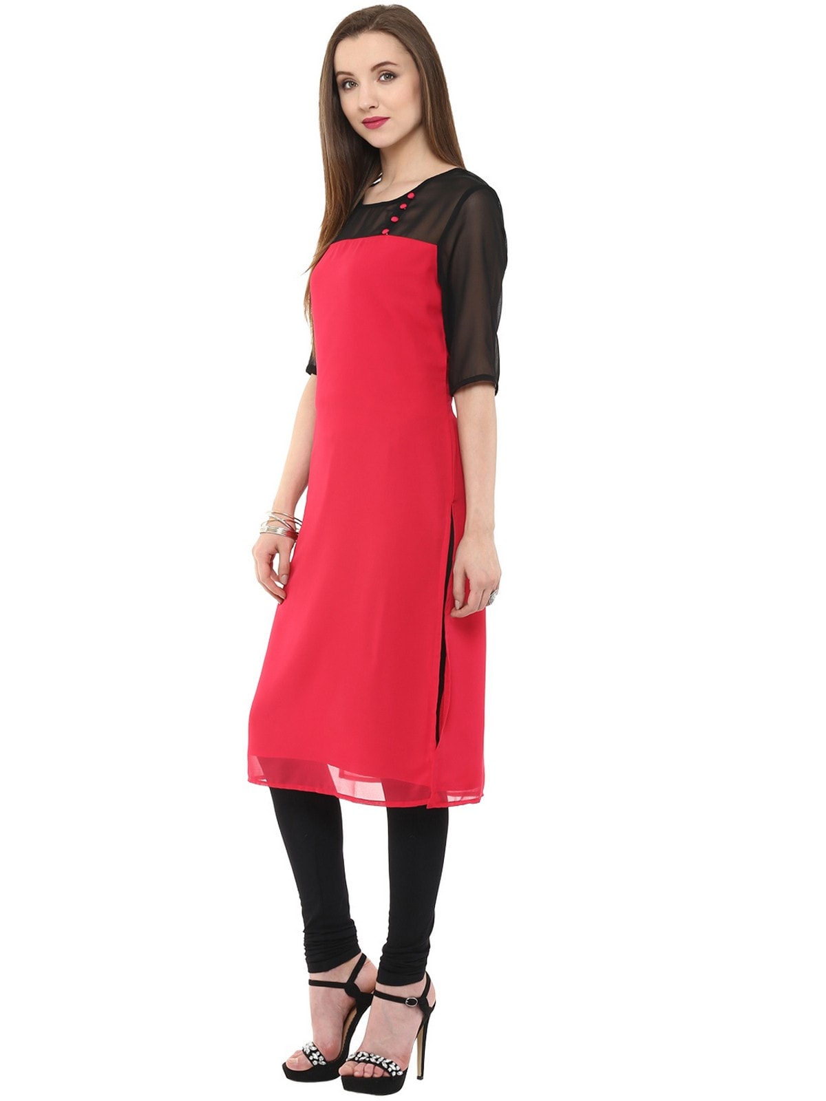 Finding Product Women's Sheer Yoke Kurti