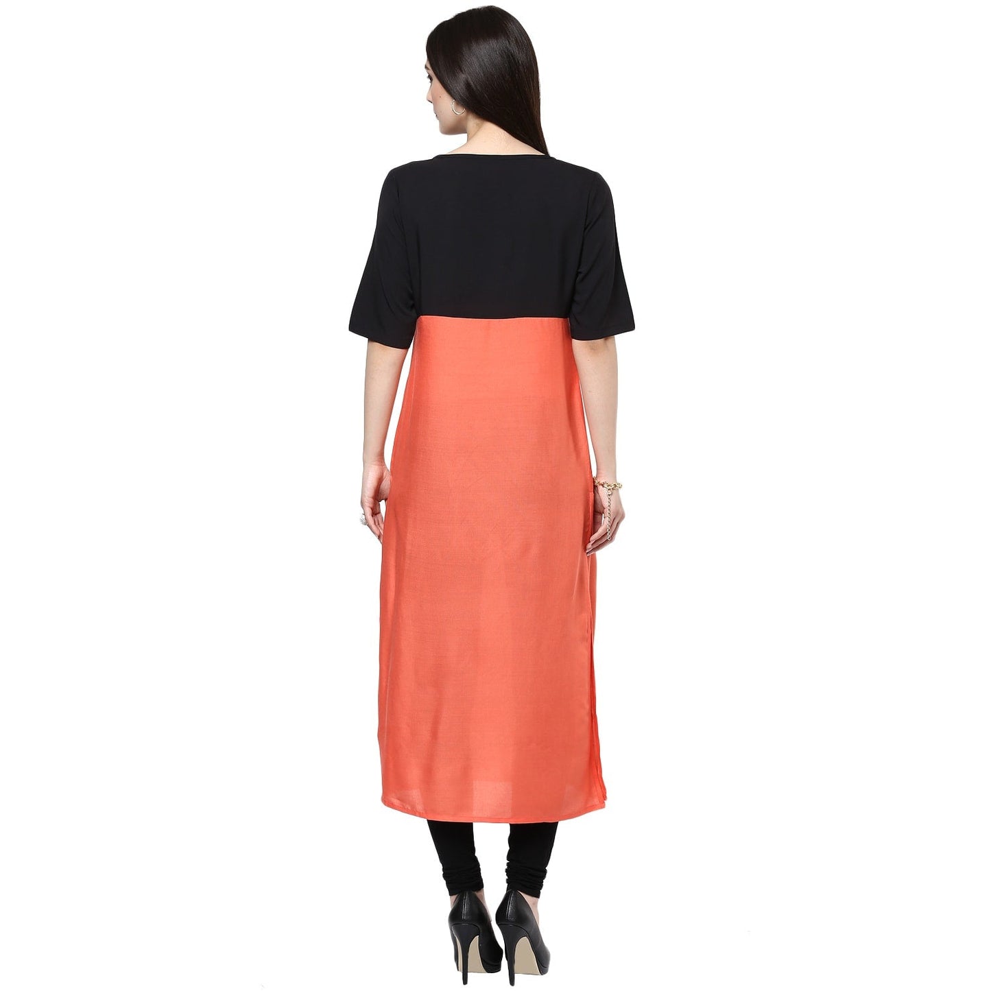 Finding Product Women's Coral Buttoned Kurti