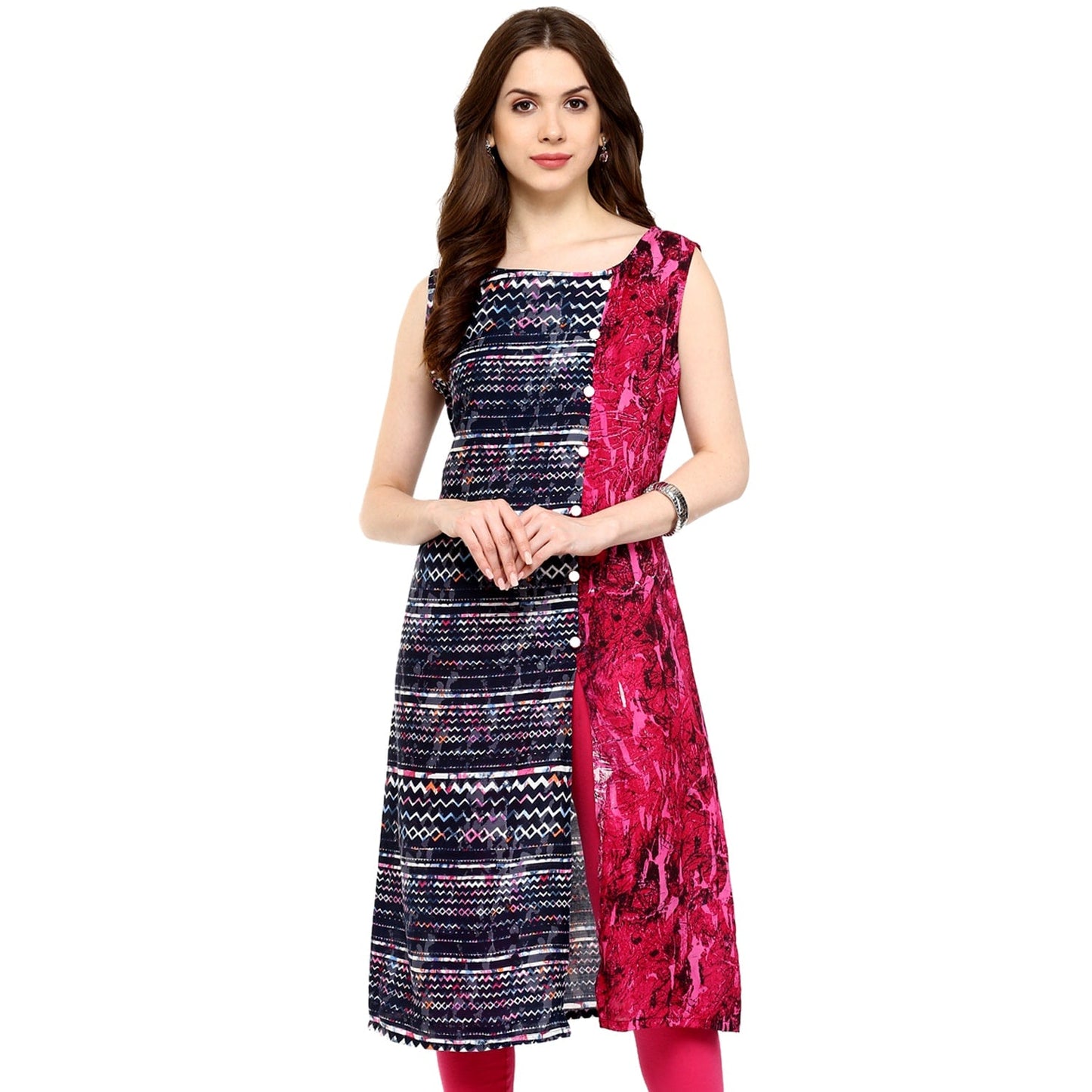 Finding Product Women's Navy zig-zag Print Kurti