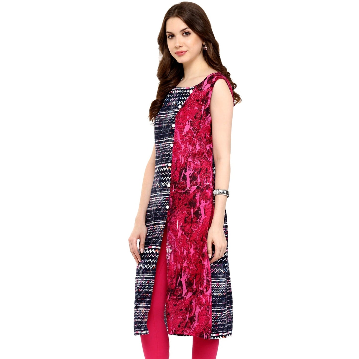 Finding Product Women's Navy zig-zag Print Kurti