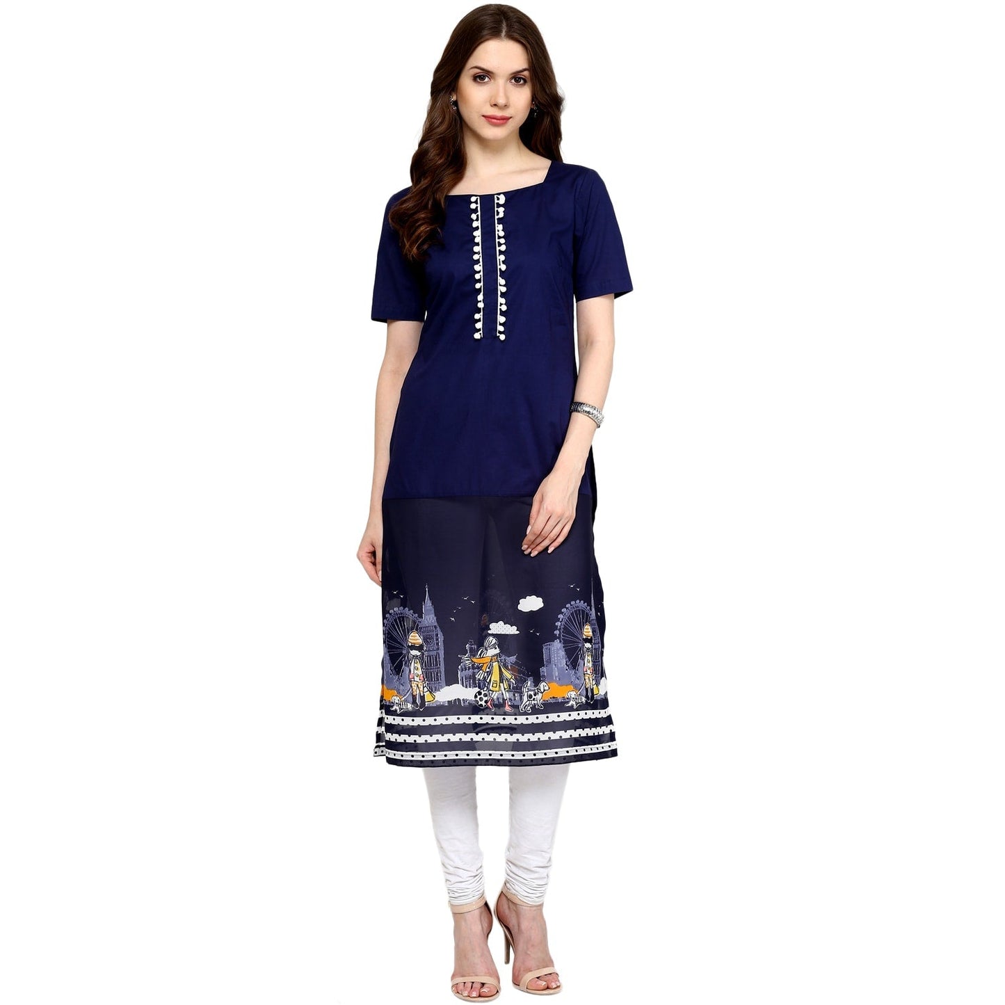 Finding Product Women's Navy Street Print Kurti