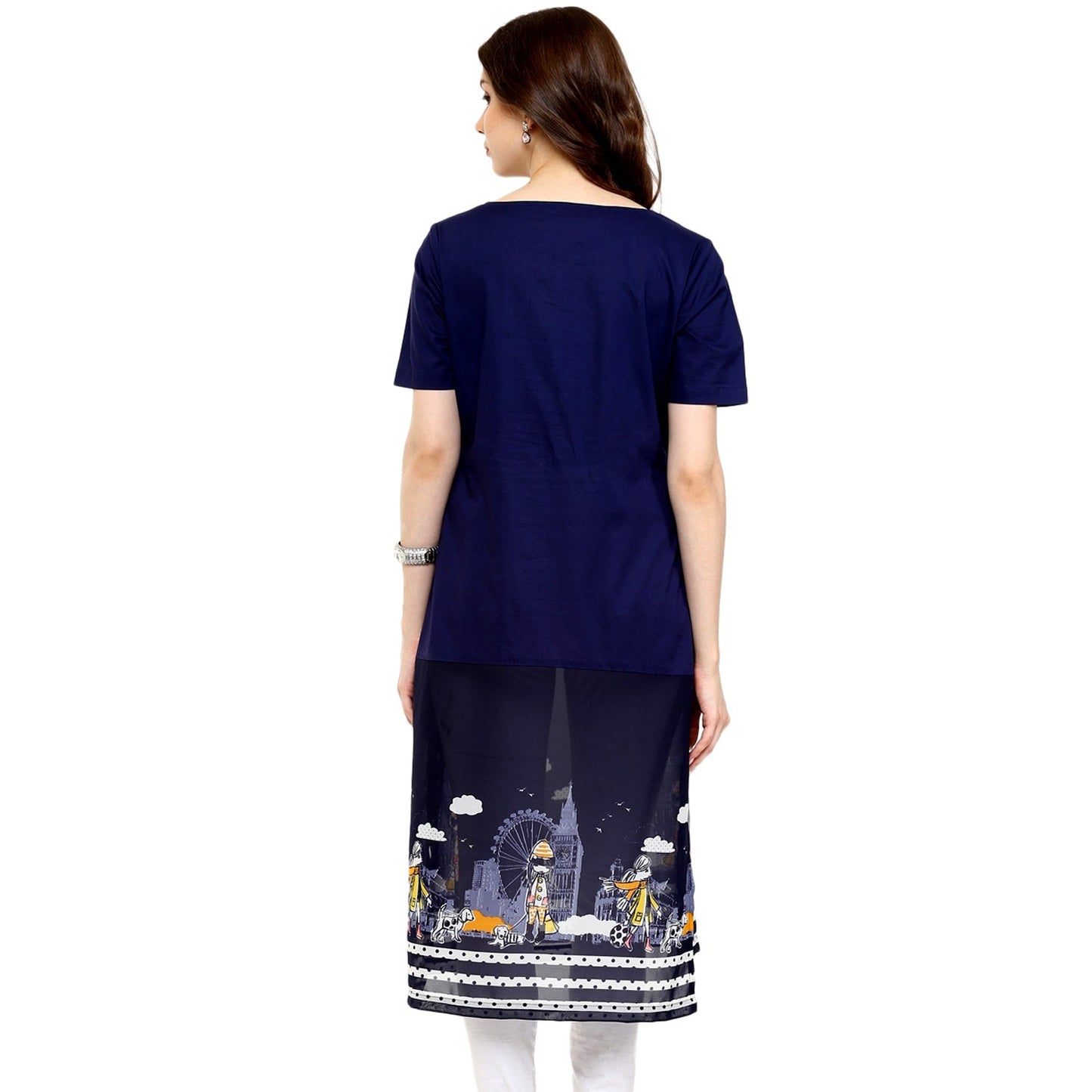 Finding Product Women's Navy Street Print Kurti