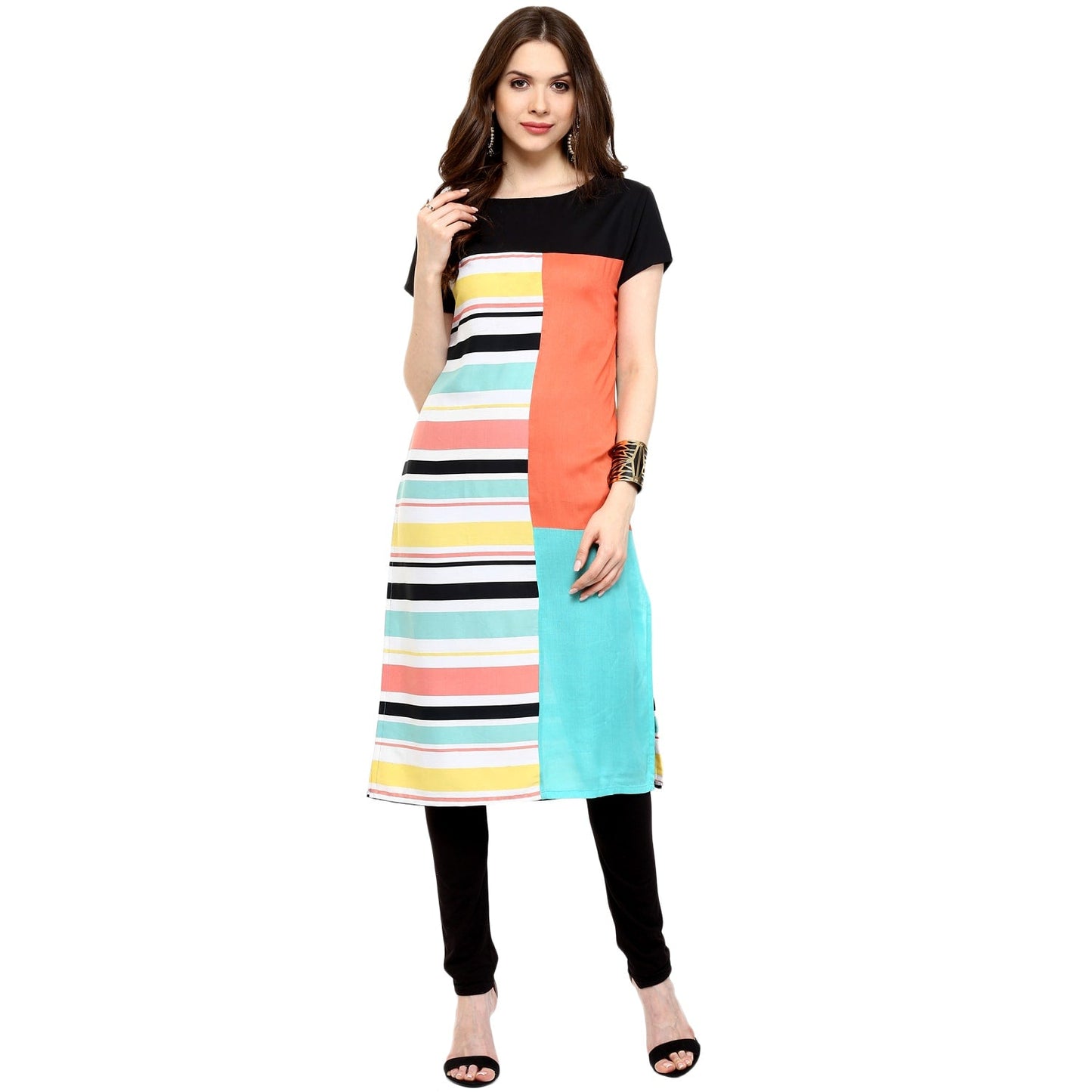 Finding Product Women's Multi Stripe Print Kurti