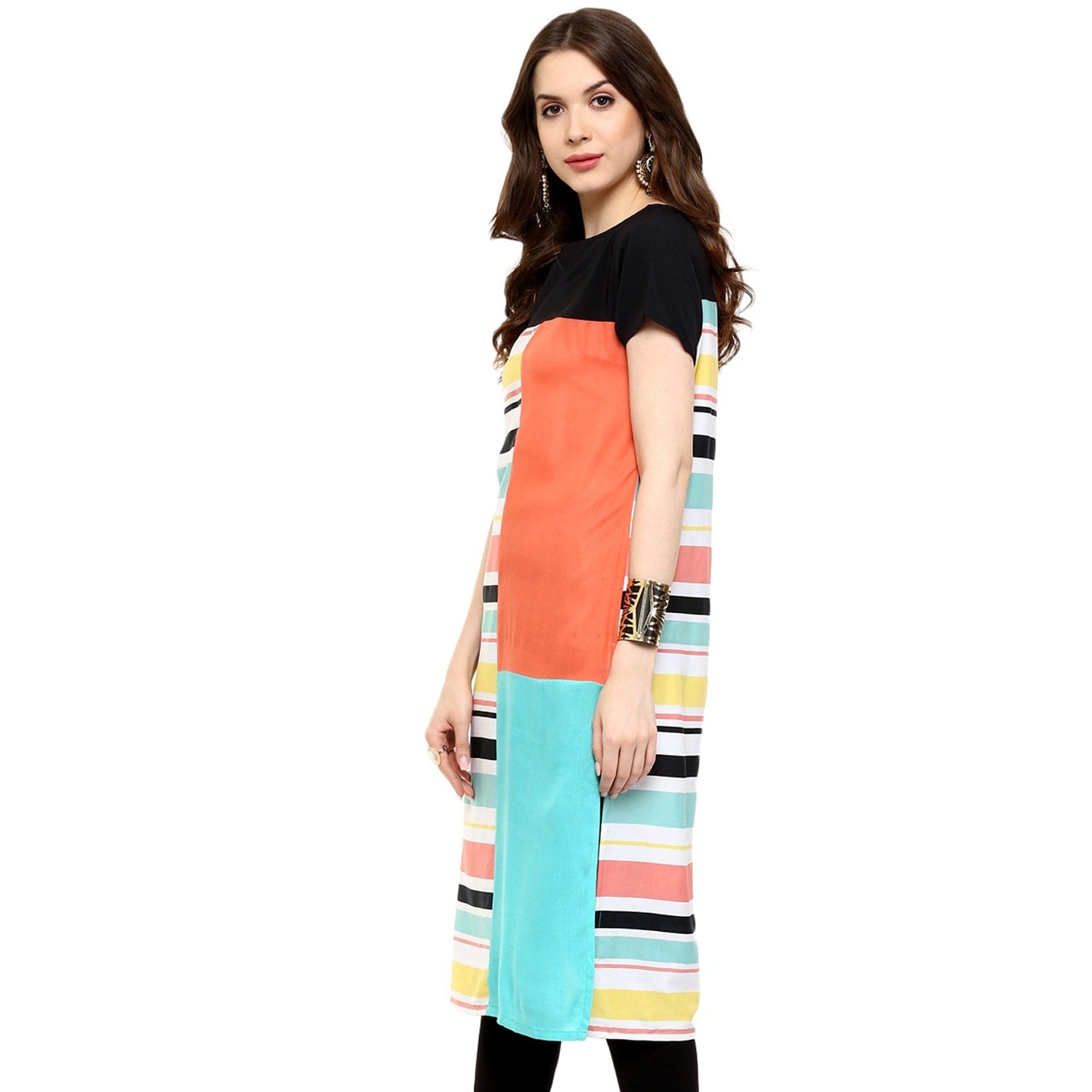 Finding Product Women's Multi Stripe Print Kurti