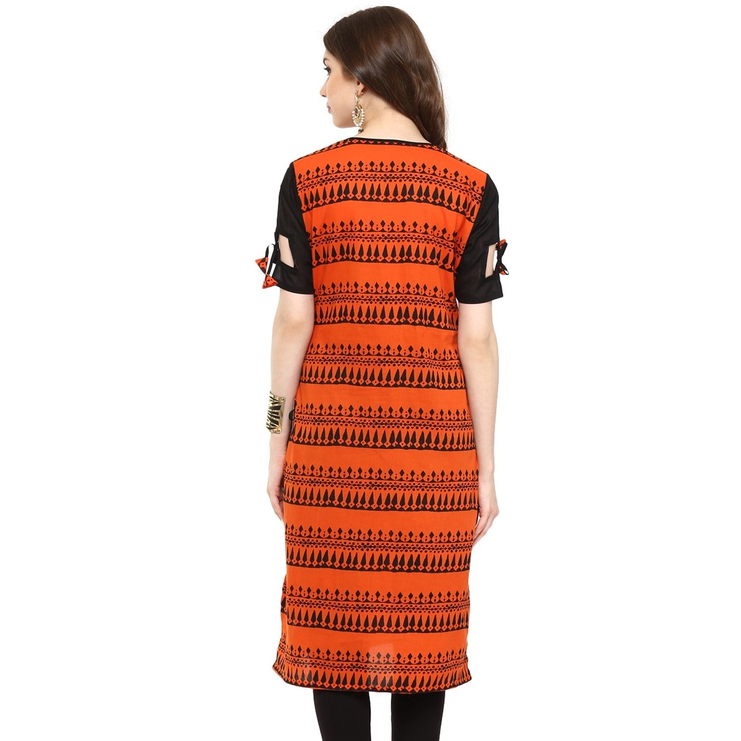 Finding Product Women's Border Window-Cut Printed Kurti