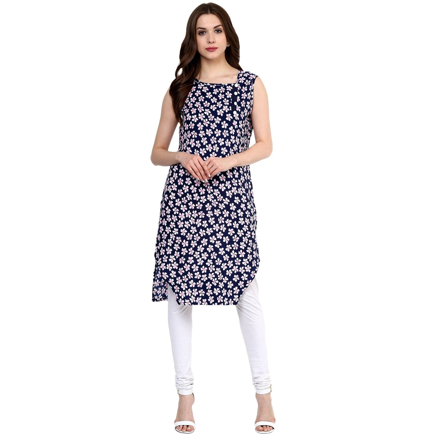 Finding Product Women's Navy Floral Printed Kurti