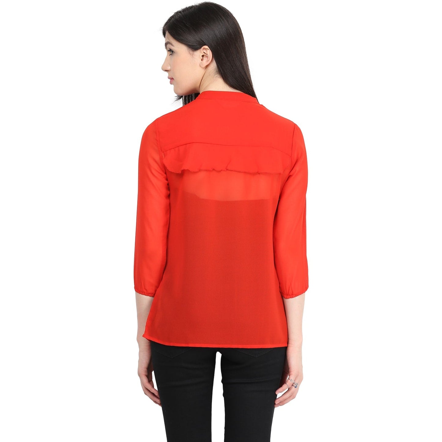 Finding Product Women's Solid Frill Top