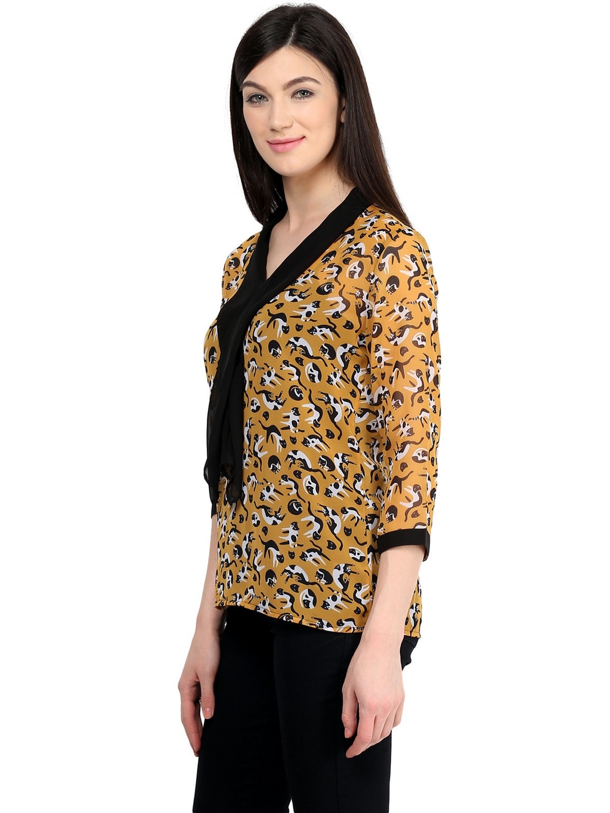 Finding Product Women's Mustard Tie-up Top