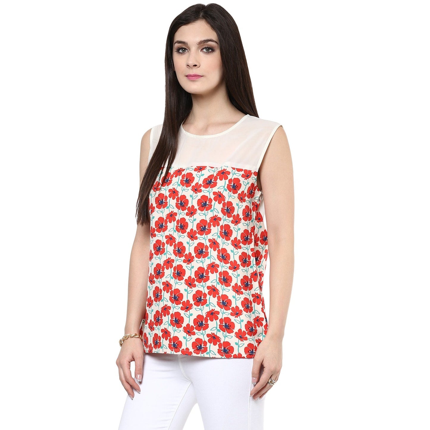 Finding Product Women's Red Floral Top