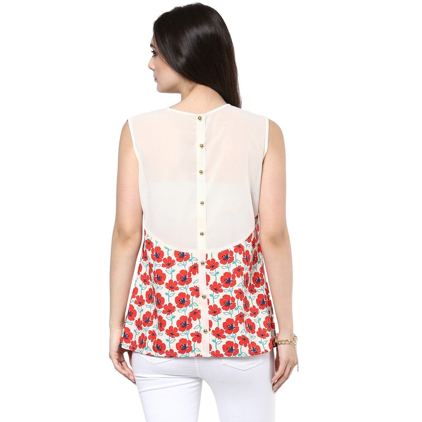 Finding Product Women's Red Floral Top