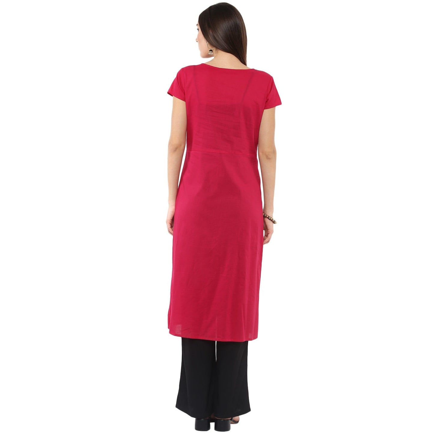 Finding Product Women's Solid Kurti With Panelled Buttons