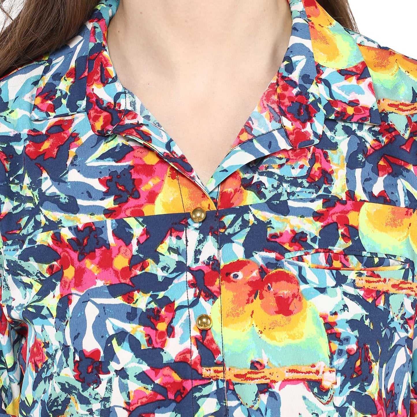 Finding Product Women's Parrot Print Sheer Kurta