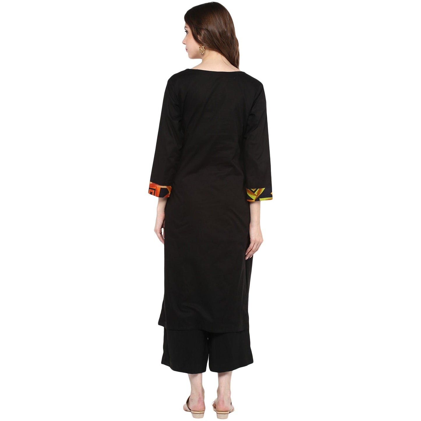 Finding Product Women's Orange Block Print Kurta