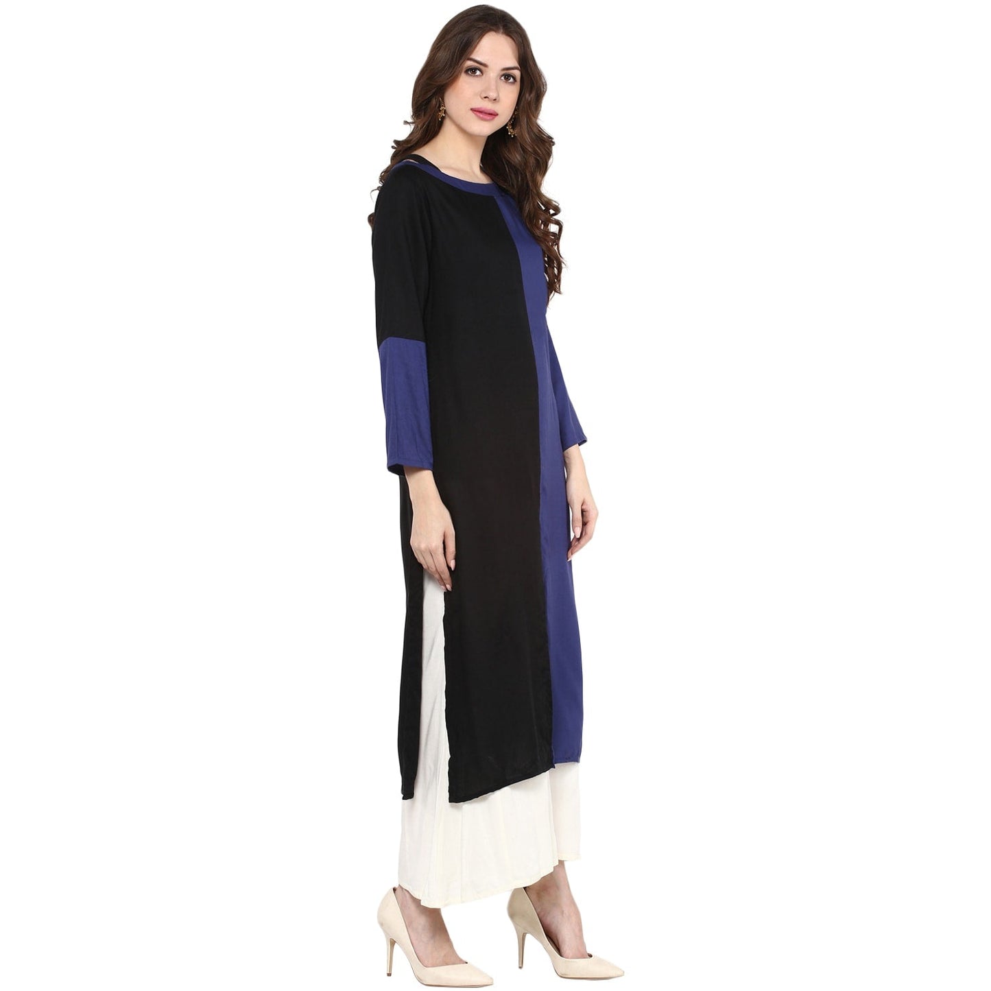 Finding Product Women's Vertical Color-Block Kurta