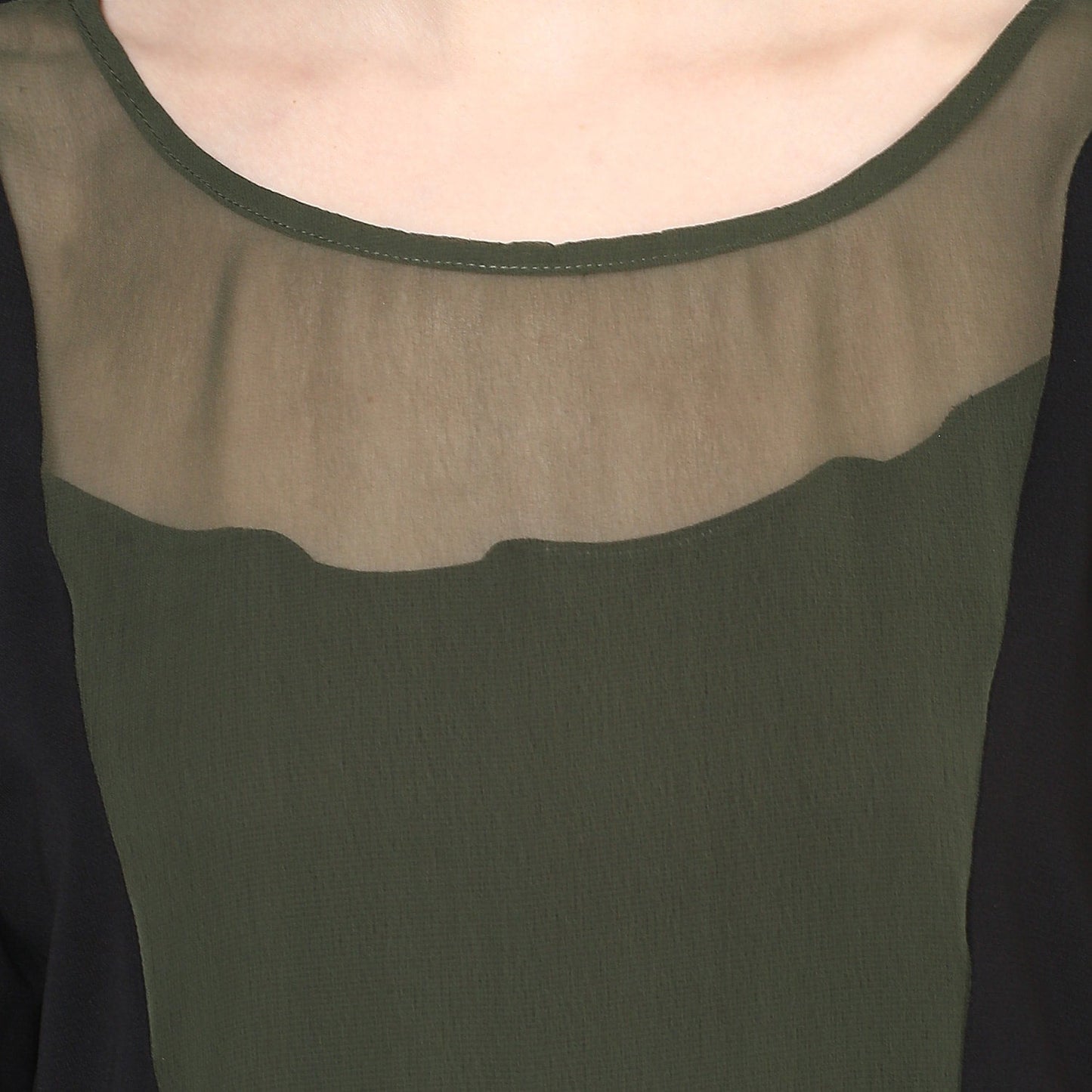 Finding Product Women's Olive Color-Block Kurta