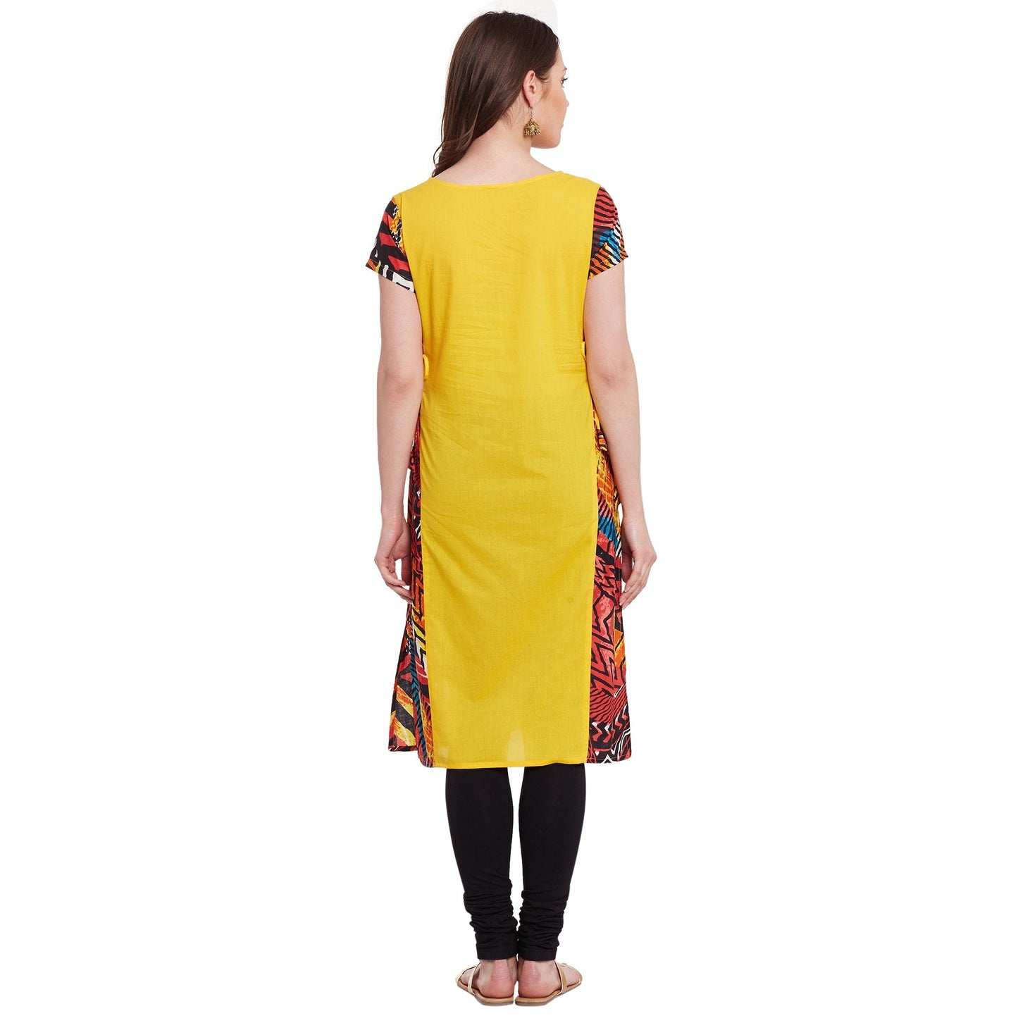 Finding Product Women's Tropcal Print Criss-Cross Kurta