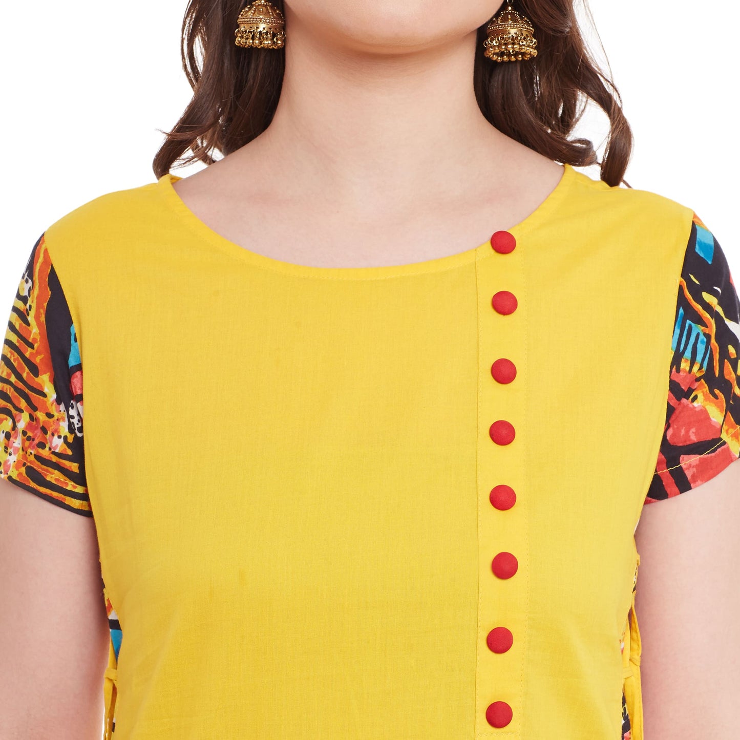 Finding Product Women's Tropcal Print Criss-Cross Kurta