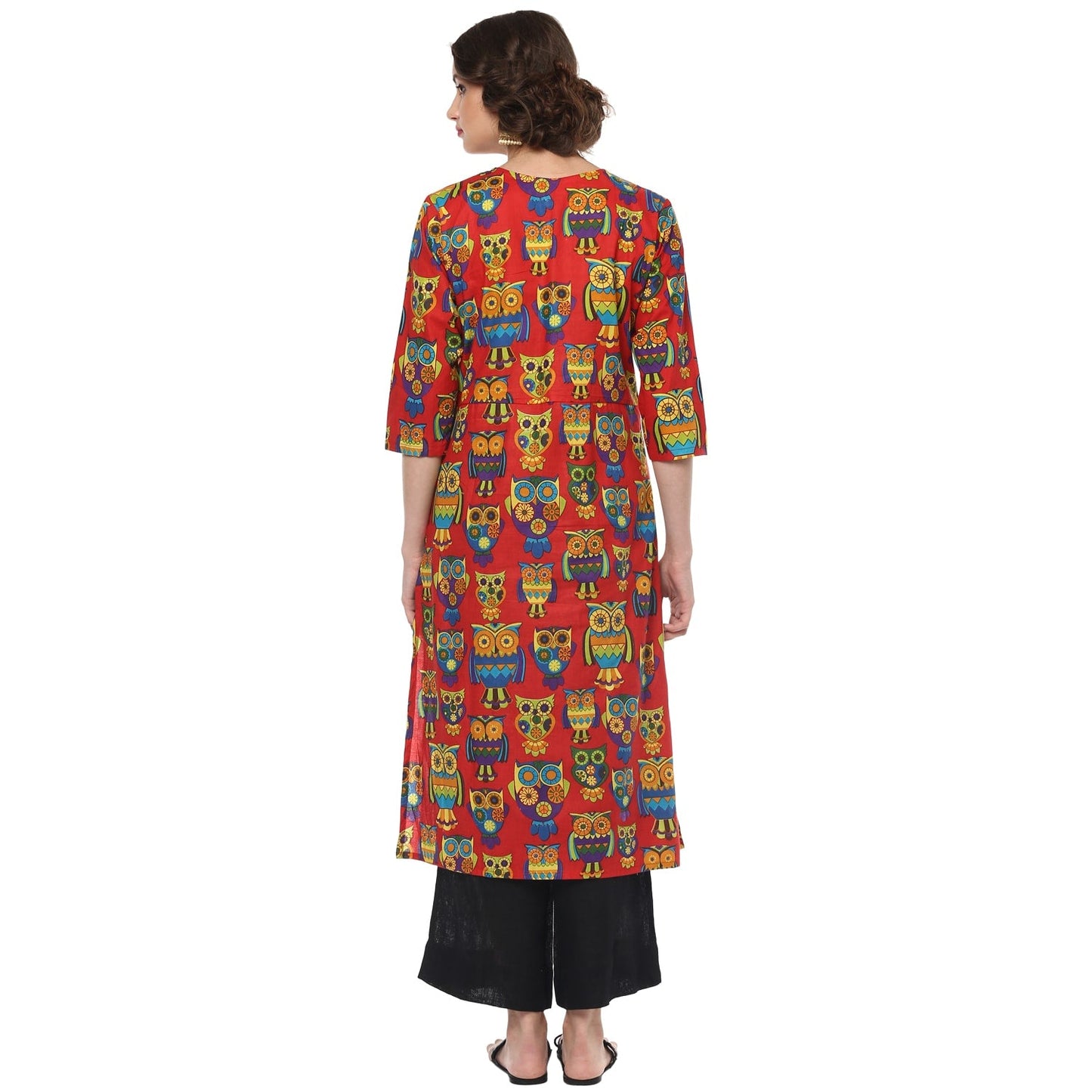 Finding Product Women's Owl Printed Pocket Kurta