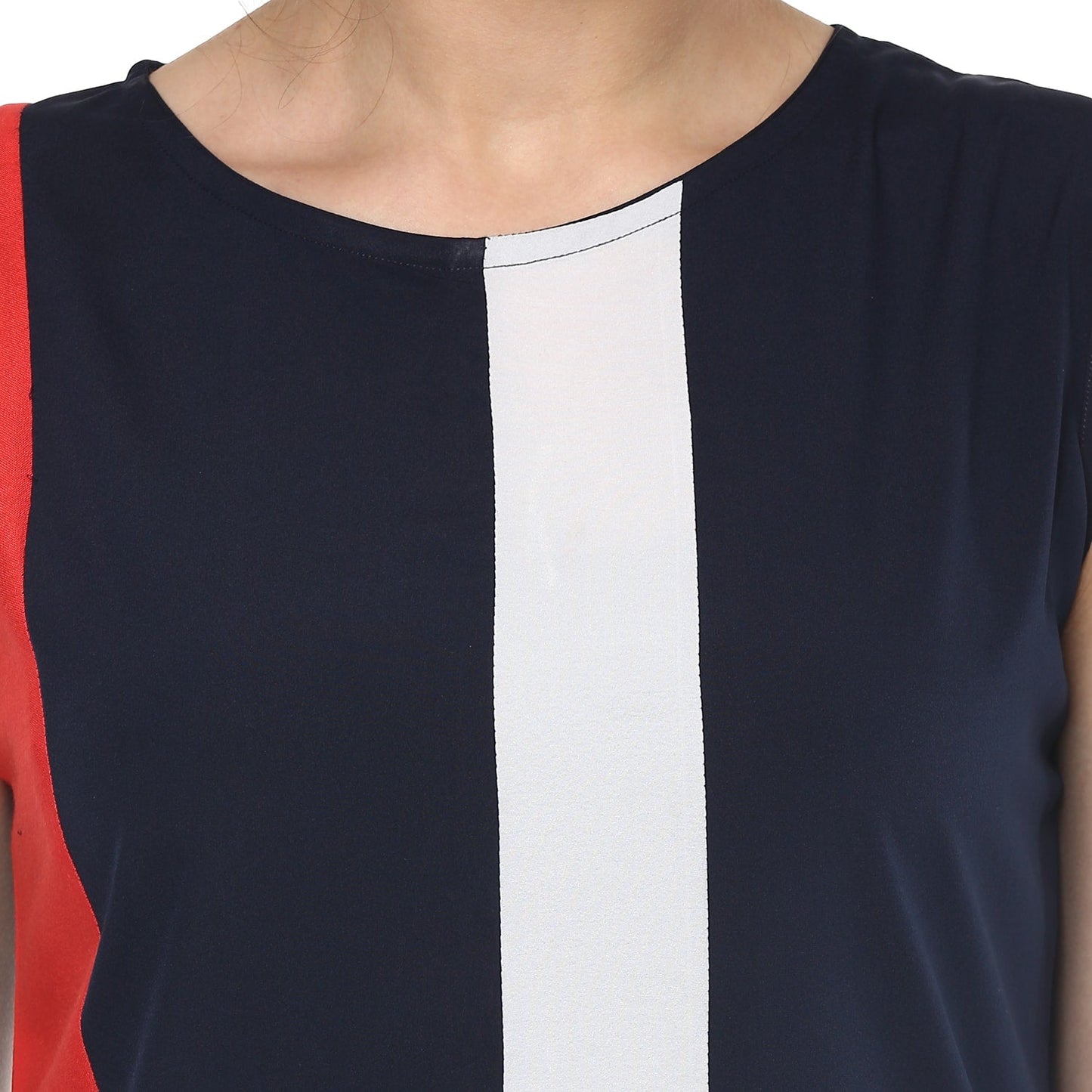 Finding Product Women's Vertical Color-Block Straight Kurta