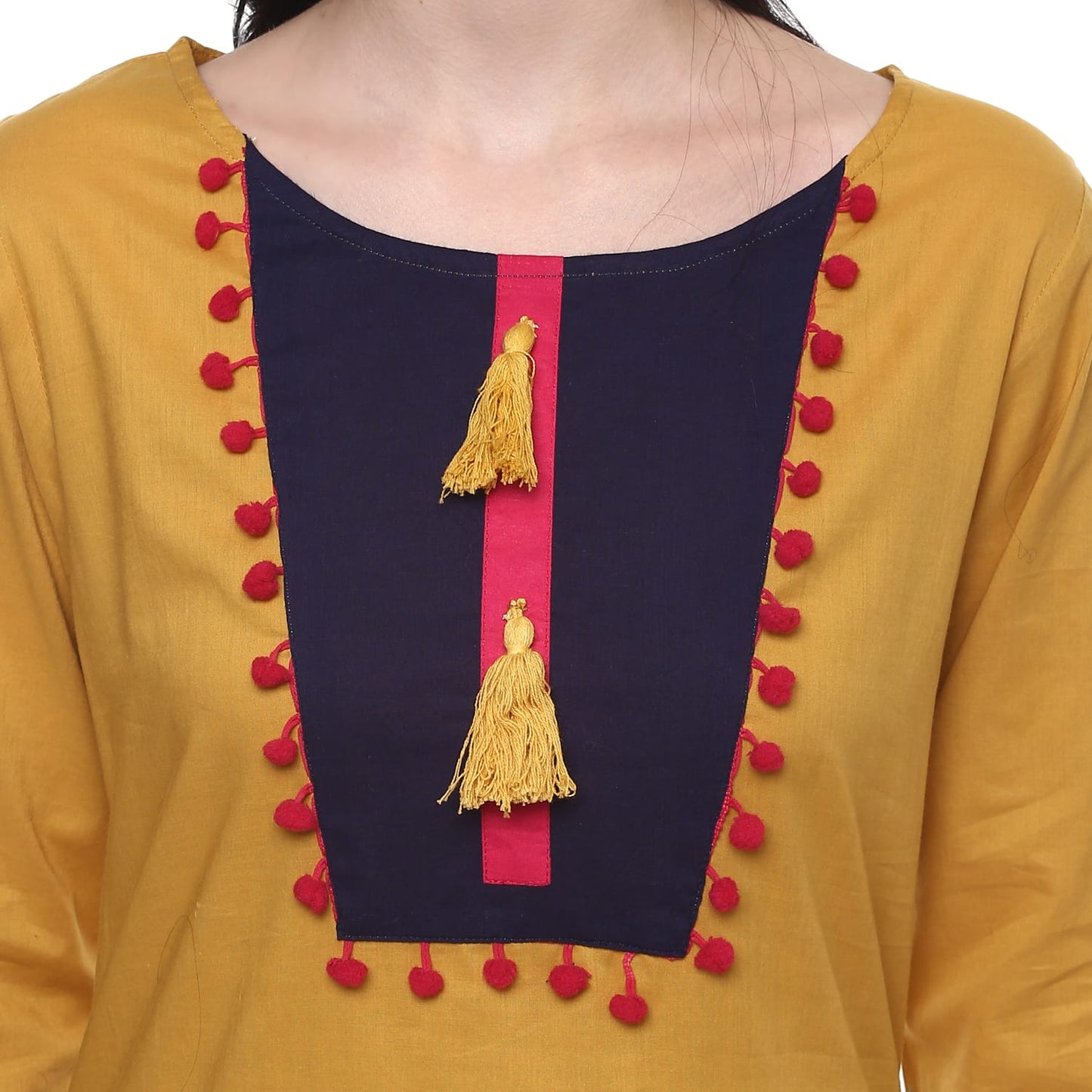 Finding Product Women's Solid Long Yoke Kurta