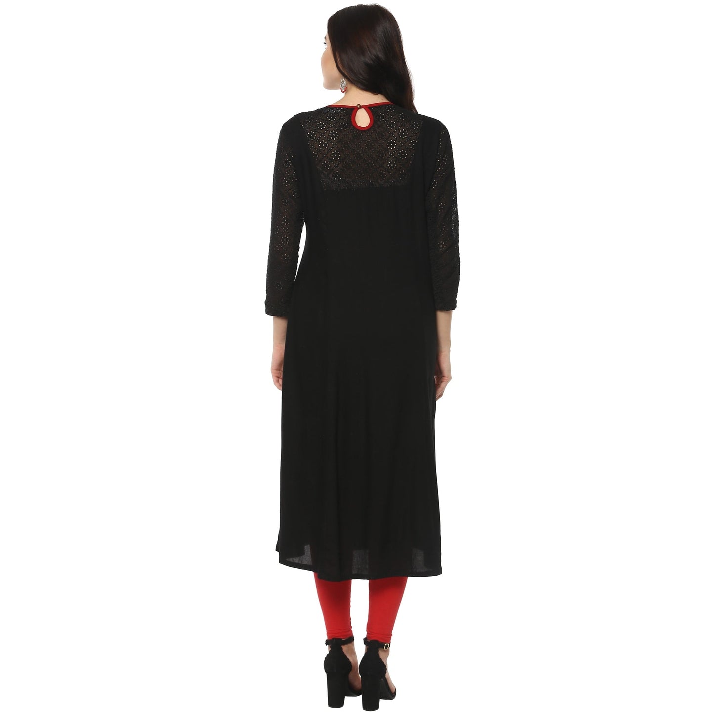 Finding Product Women's Solid Anarkali Brocade Kurta