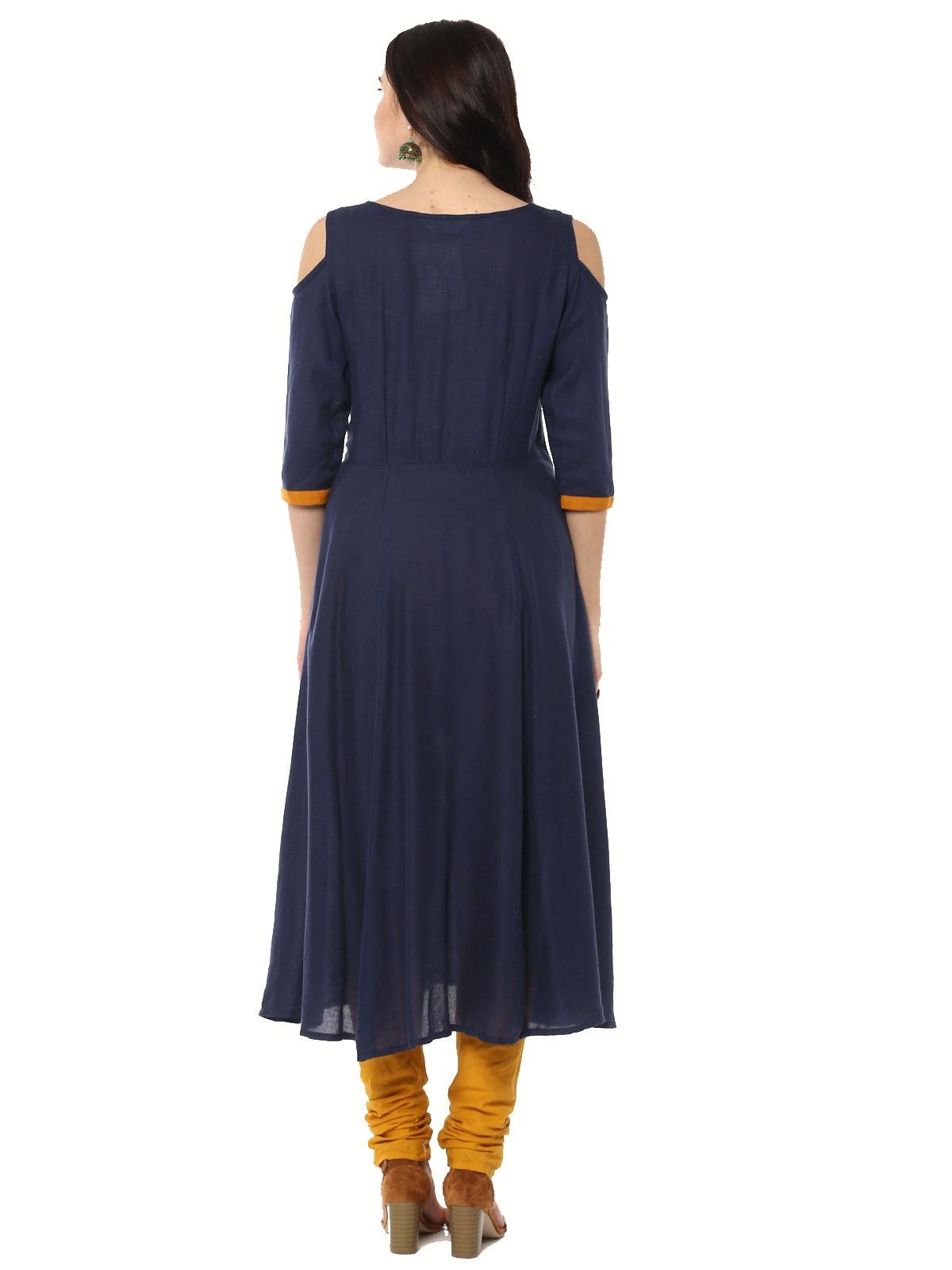 Finding Product Women's Solid Anarkali Cold-Shoulder Kurta