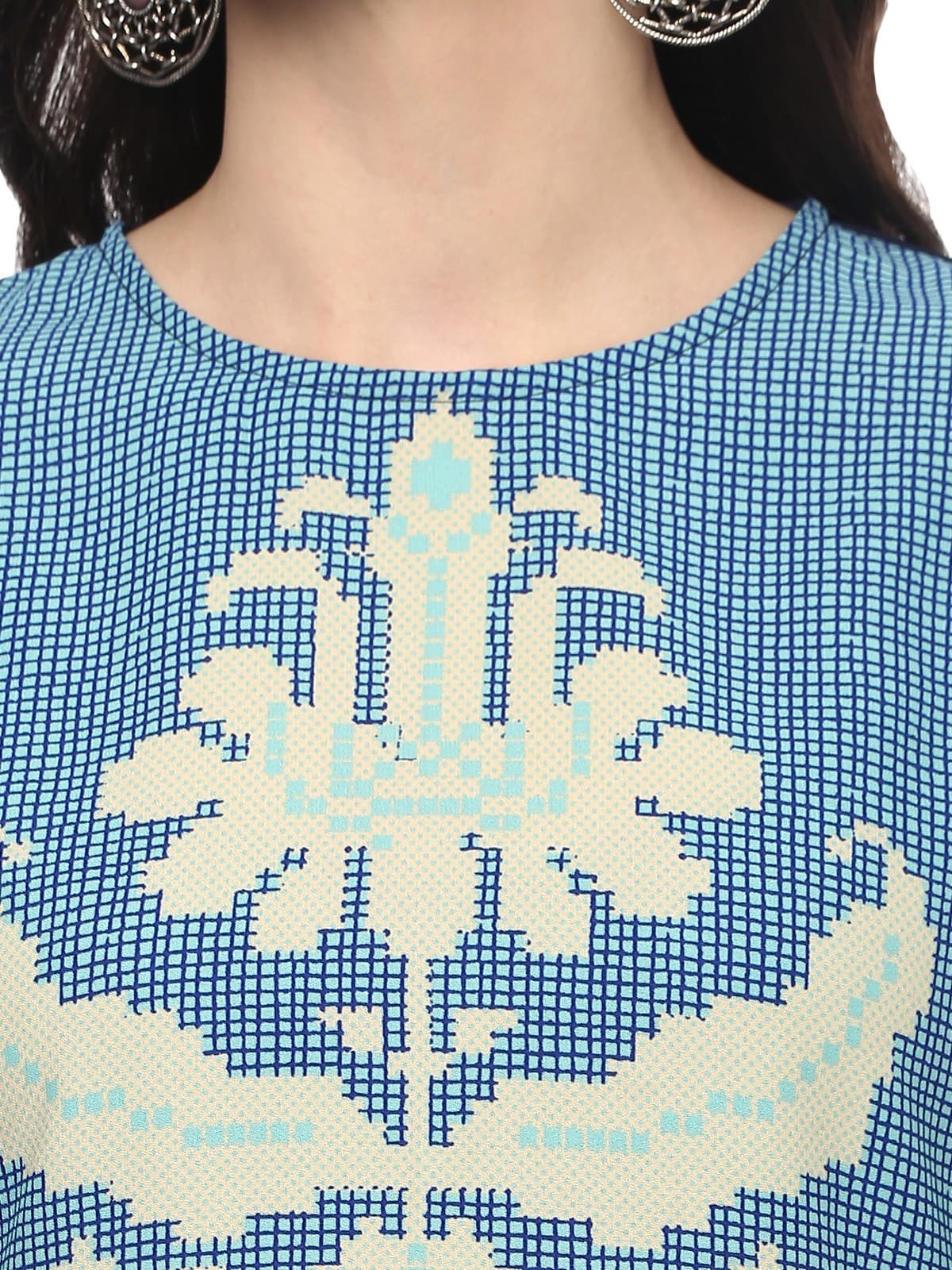 Finding Product Women's Placement Print Asymmetric Kurta