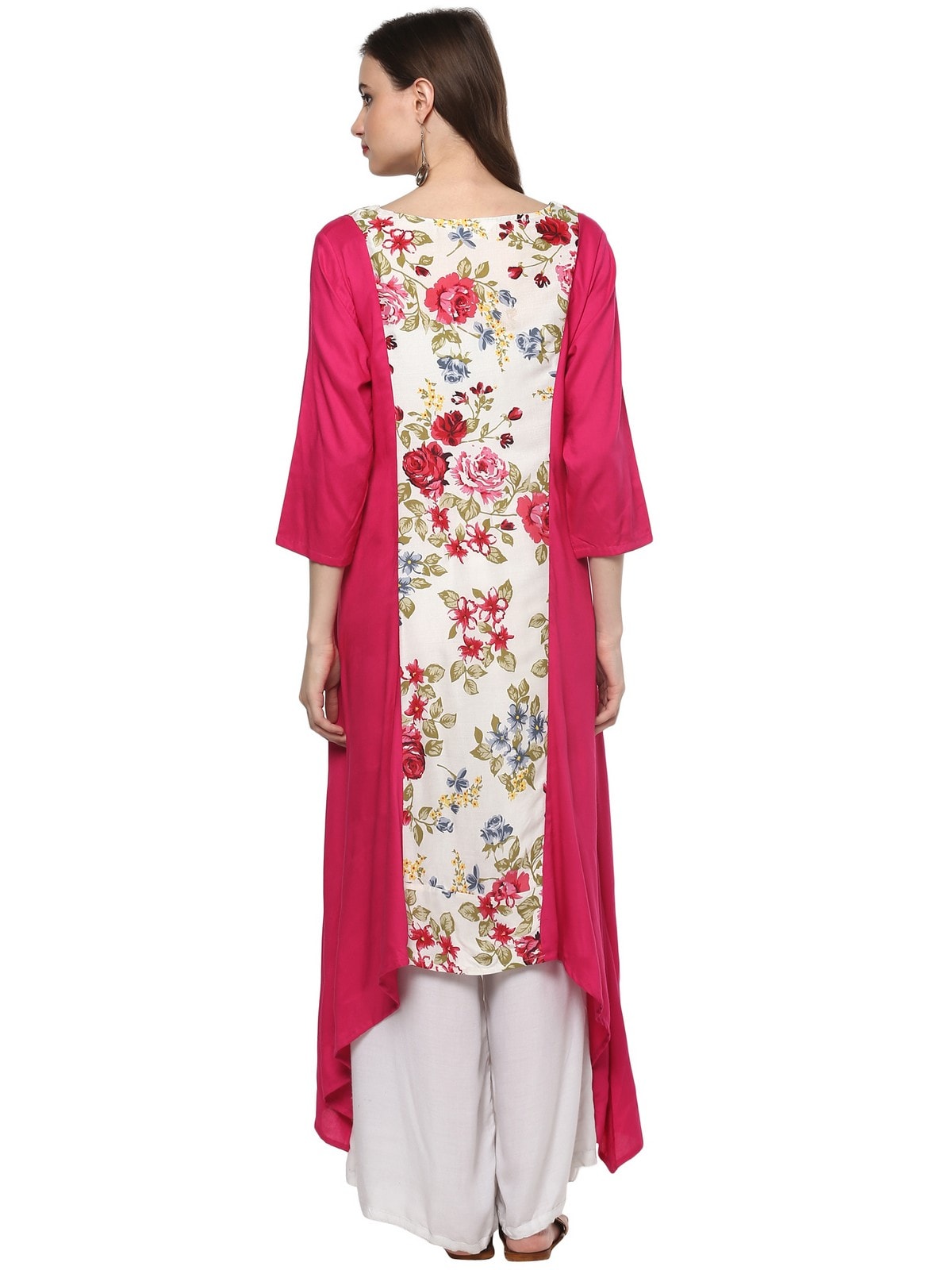 Finding Product Women's Floral Dipped Hem Kurta