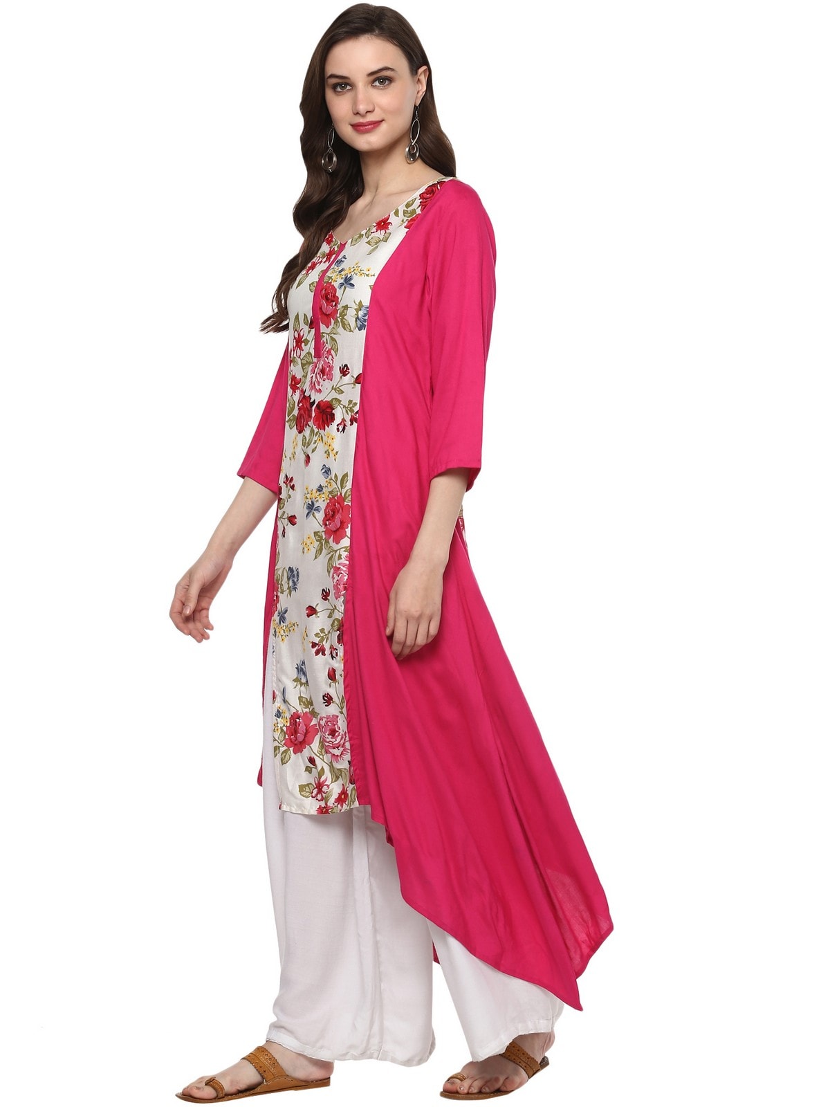 Finding Product Women's Floral Dipped Hem Kurta