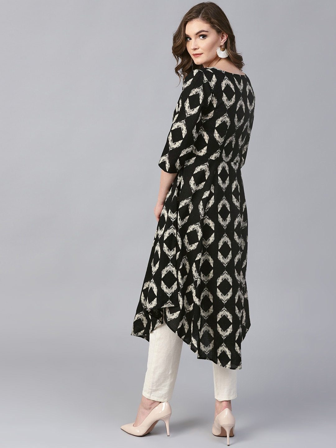 Finding Product Womens Ikat Anarkali Yoke Kurta