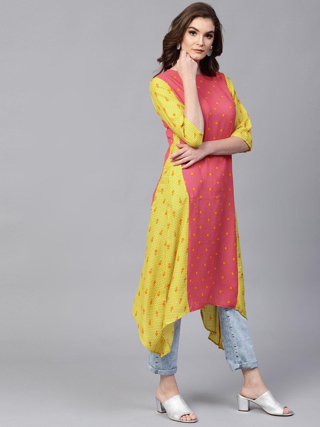 Finding Product Womens Quirky Dipped Kurta
